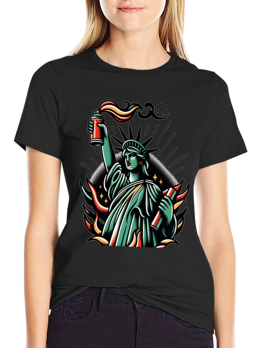 Liberty Spray Paint Graphic T-Shirt - Black