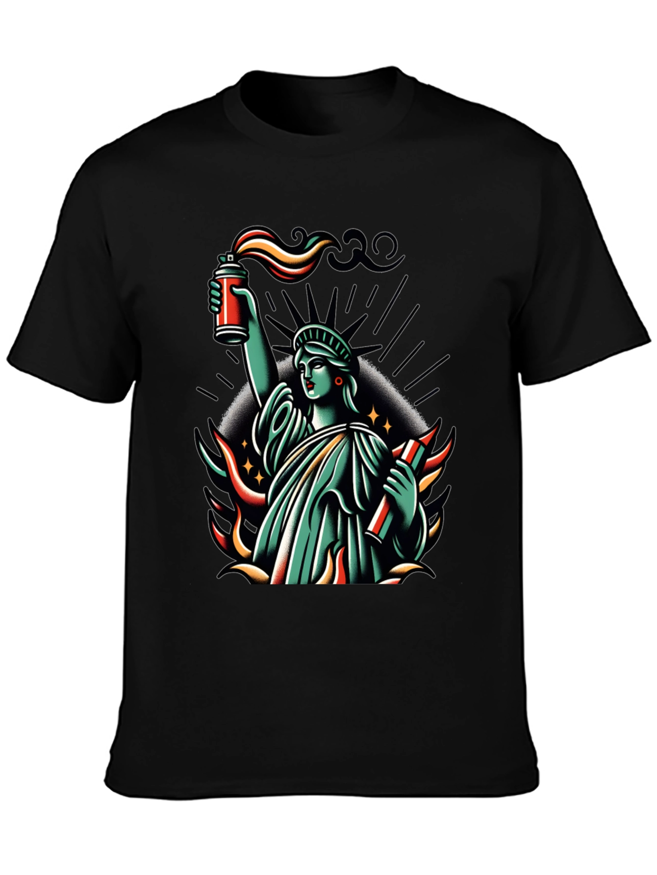 Liberty Spray Paint Graphic T-Shirt - Black