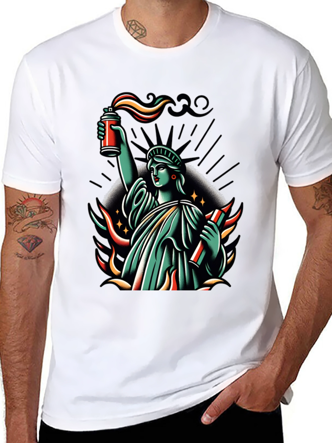 Liberty Spray Paint Graphic T-Shirt - Black