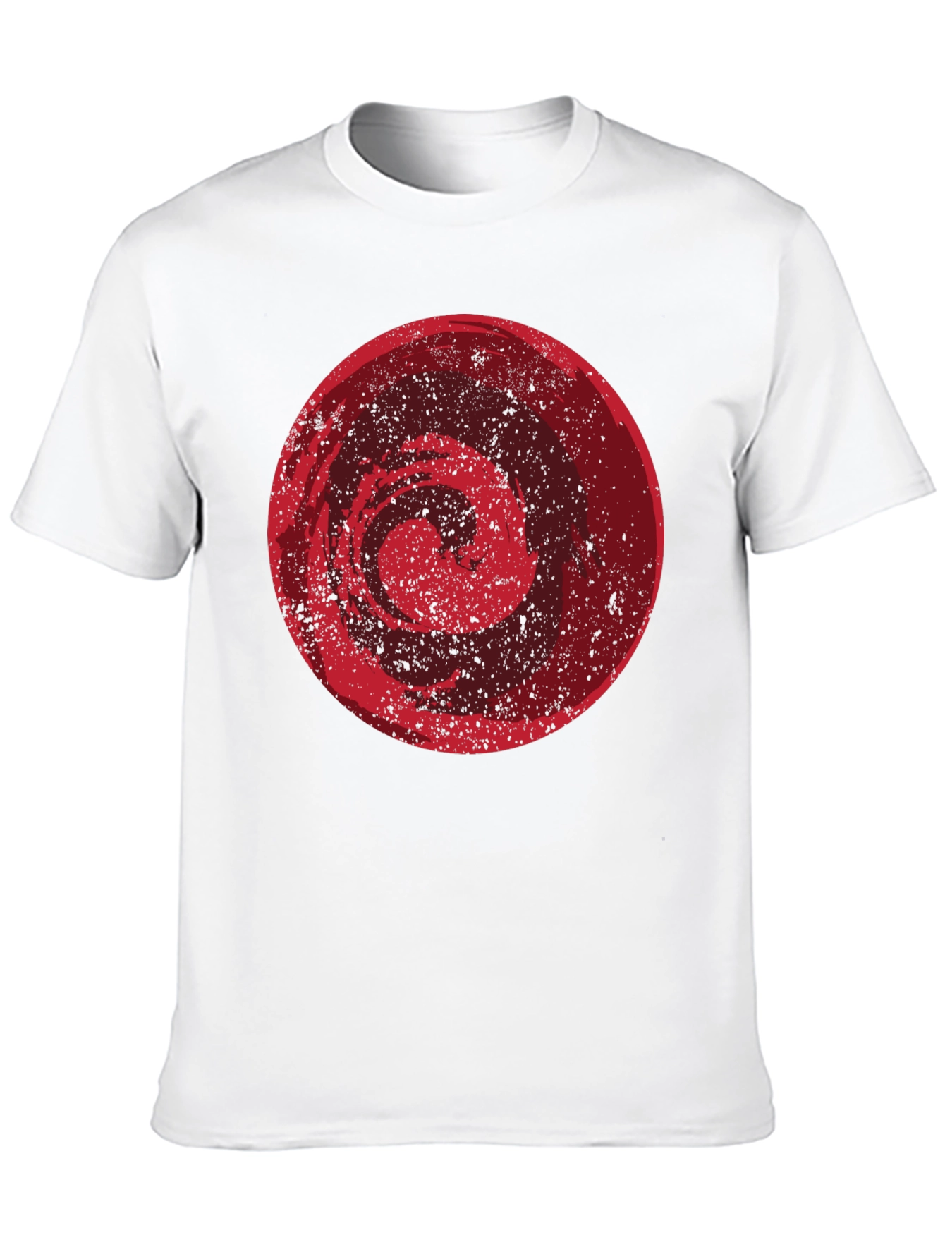 Abstract Red Circle Graphic Black T-Shirt