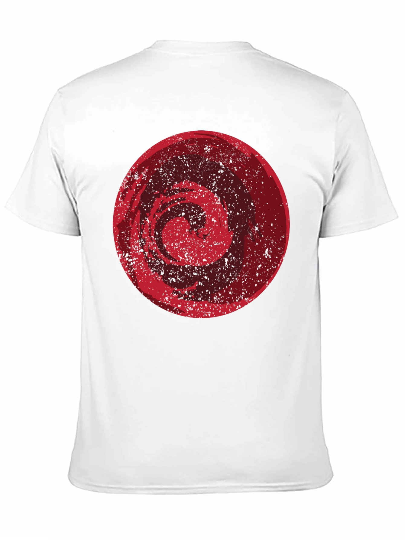 Abstract Red Circle Graphic Black T-Shirt