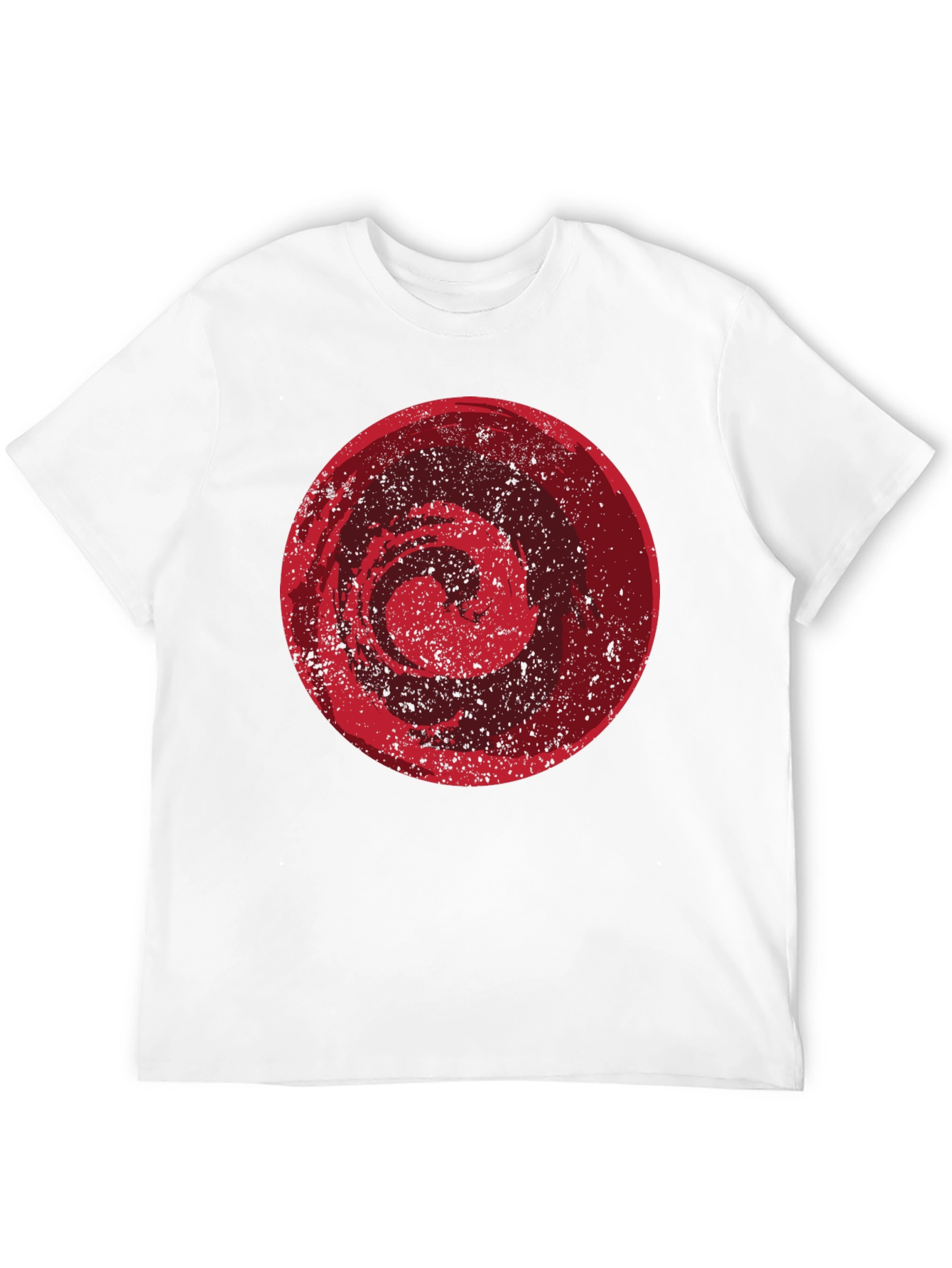 Abstract Red Circle Graphic Black T-Shirt