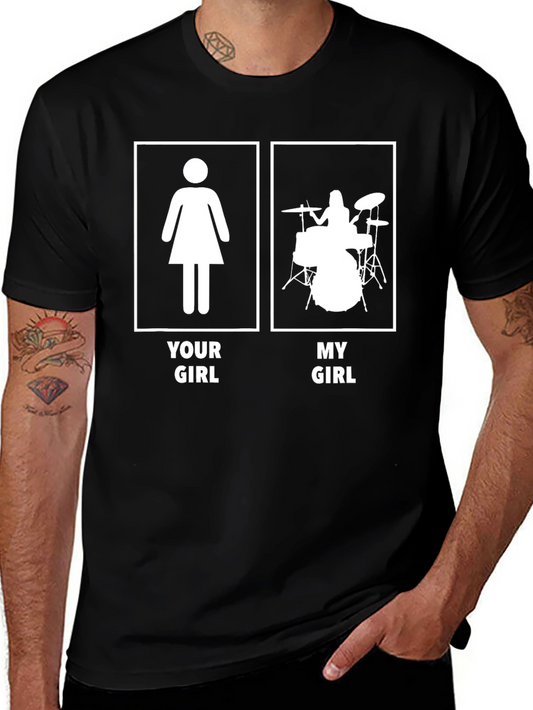 Funny Drummer Girl T-Shirt - My Girl Plays Drums!