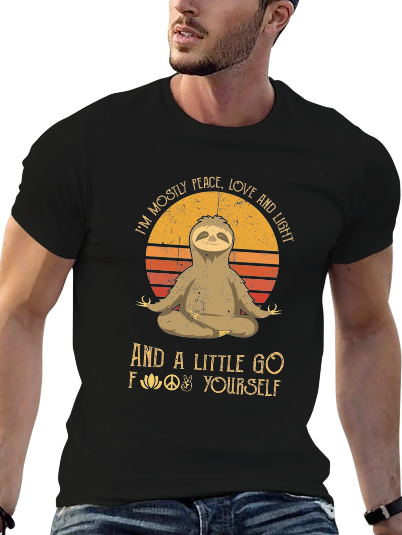 Peace Love Sloth Graphic T-Shirt - Comfy Casual Tee