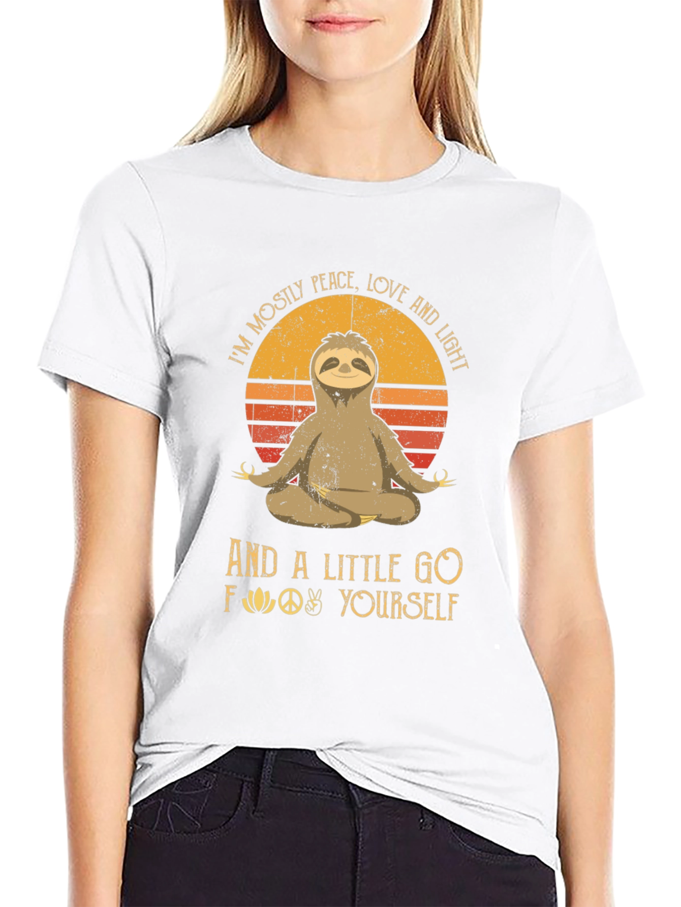 Peace Love Sloth Graphic T-Shirt - Comfy Casual Tee