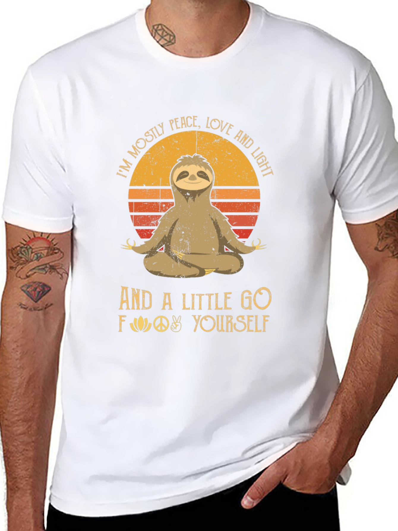 Peace Love Sloth Graphic T-Shirt - Comfy Casual Tee