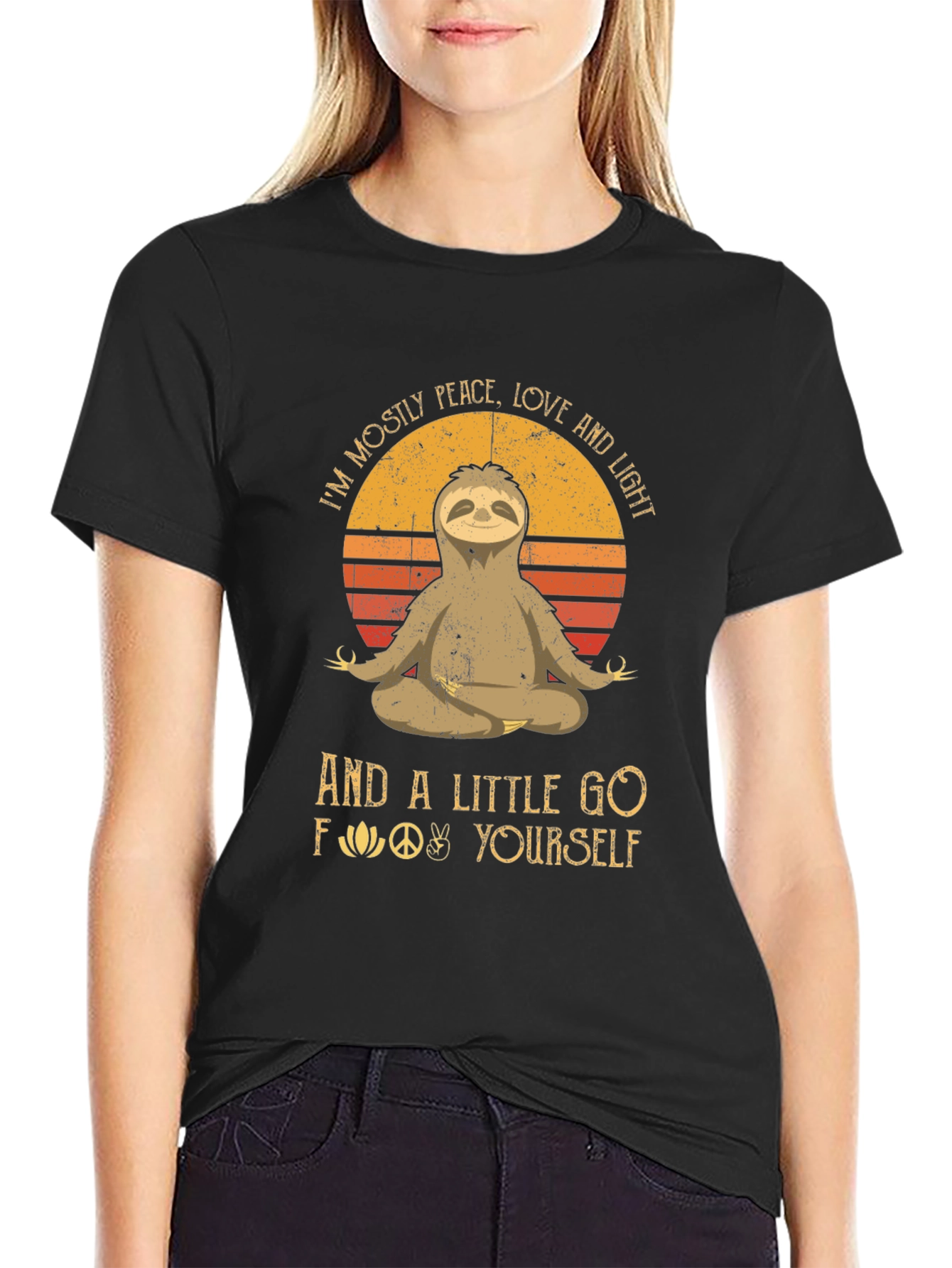 Peace Love Sloth Graphic T-Shirt - Comfy Casual Tee