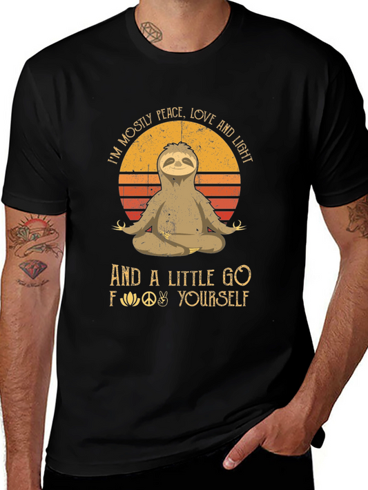 Peace Love Sloth Graphic T-Shirt - Comfy Casual Tee