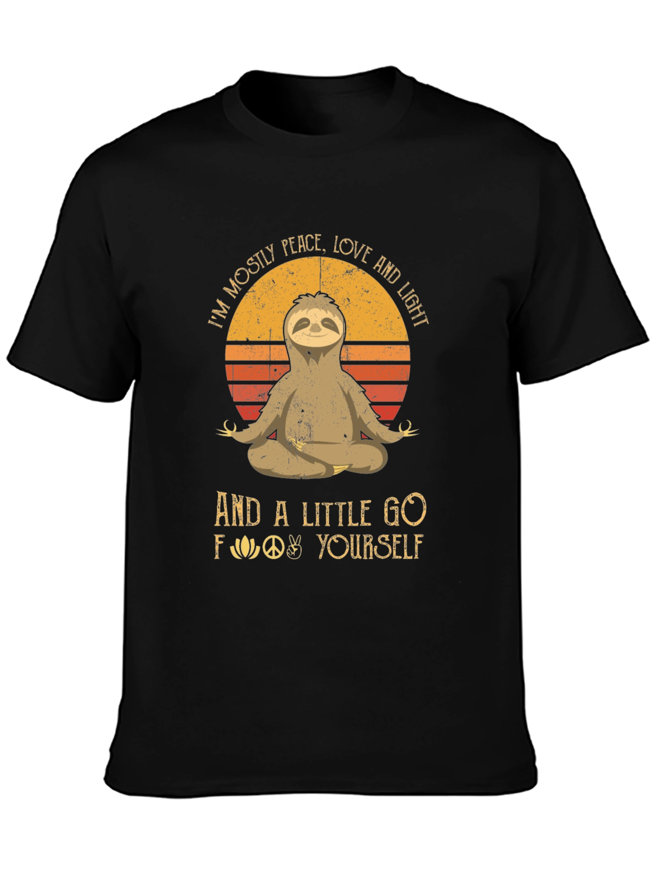 Peace Love Sloth Graphic T-Shirt - Comfy Casual Tee