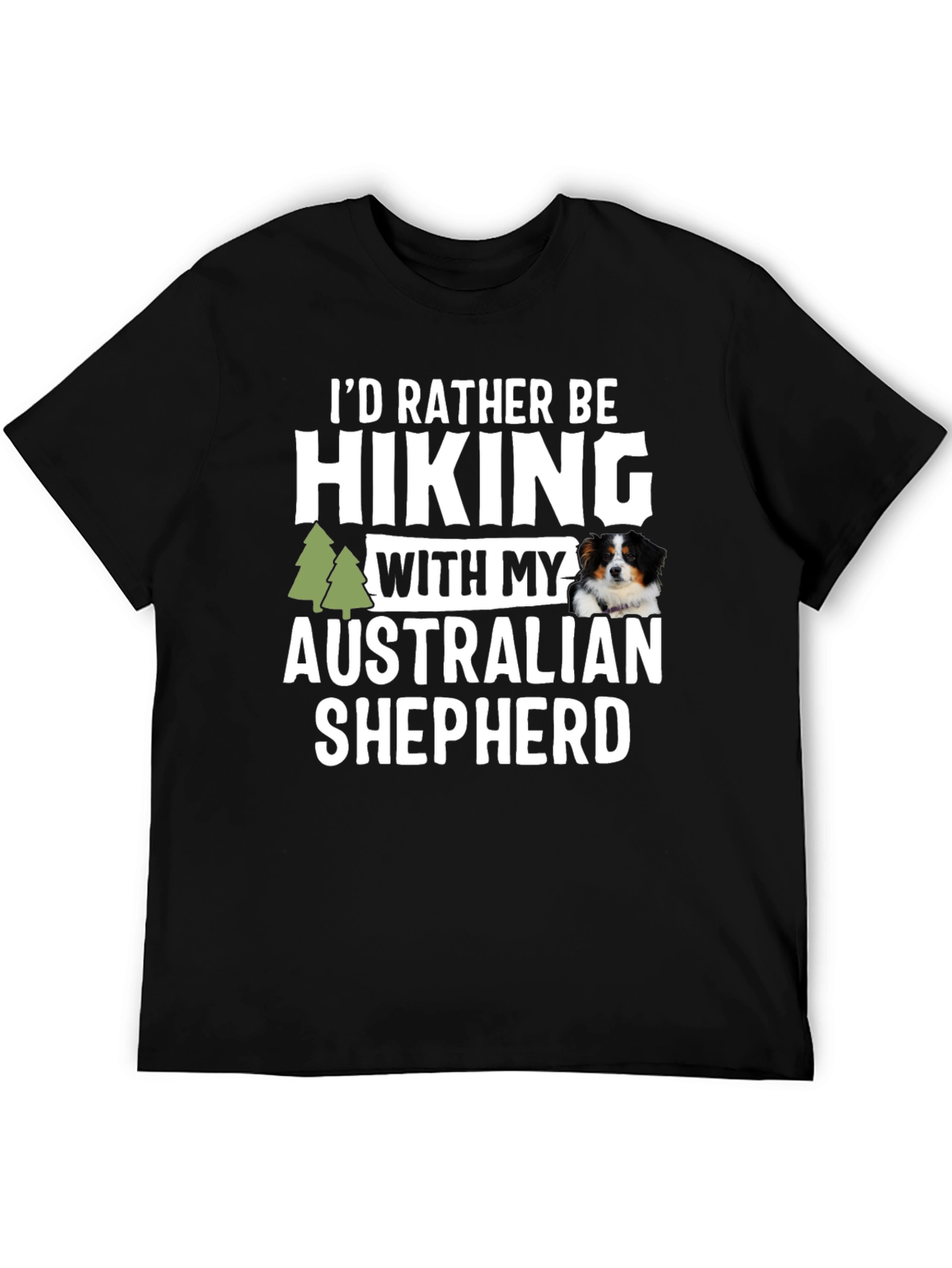 Hiking Australian Shepherd Graphic Tee