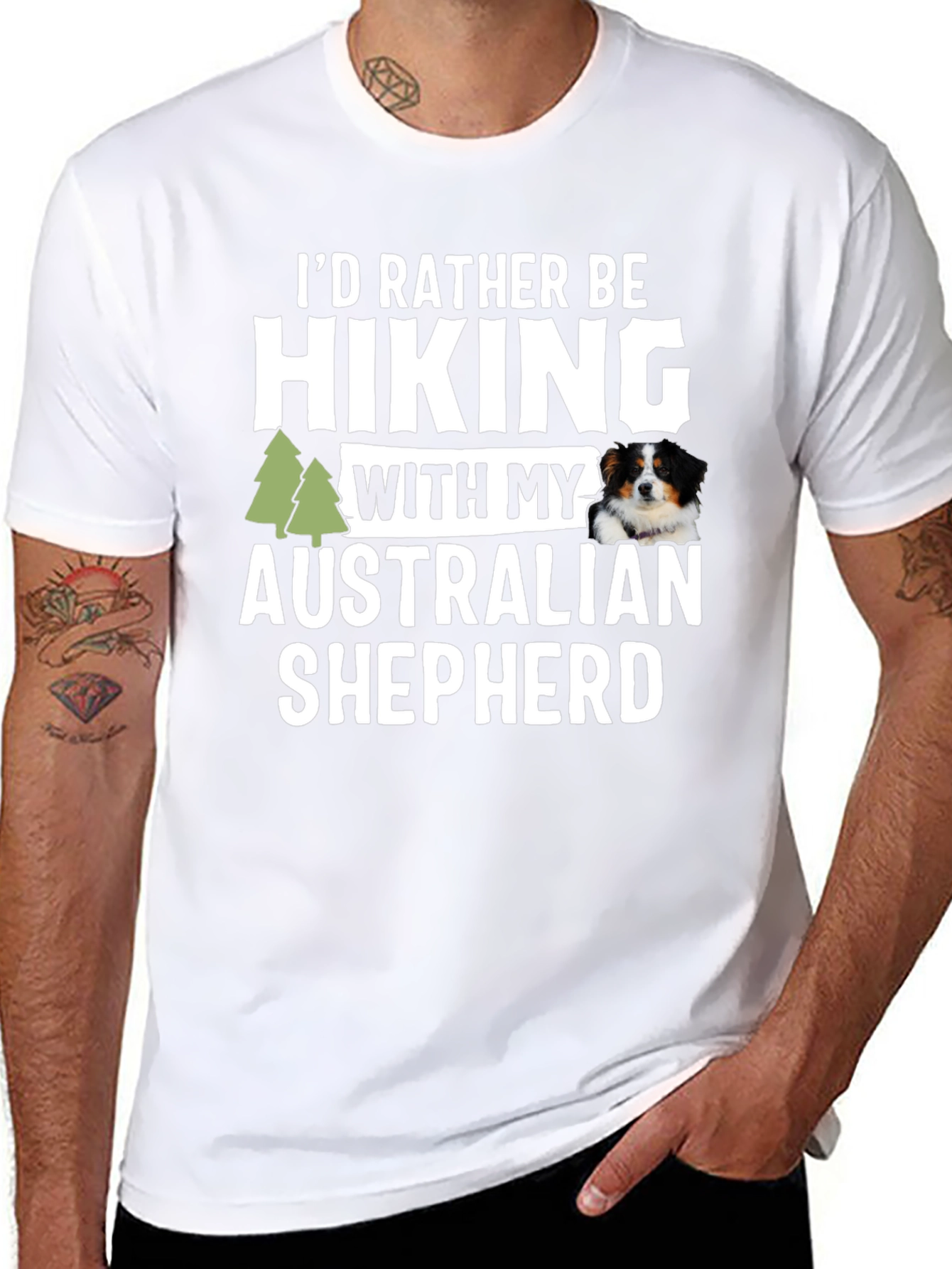 Hiking Australian Shepherd Graphic Tee
