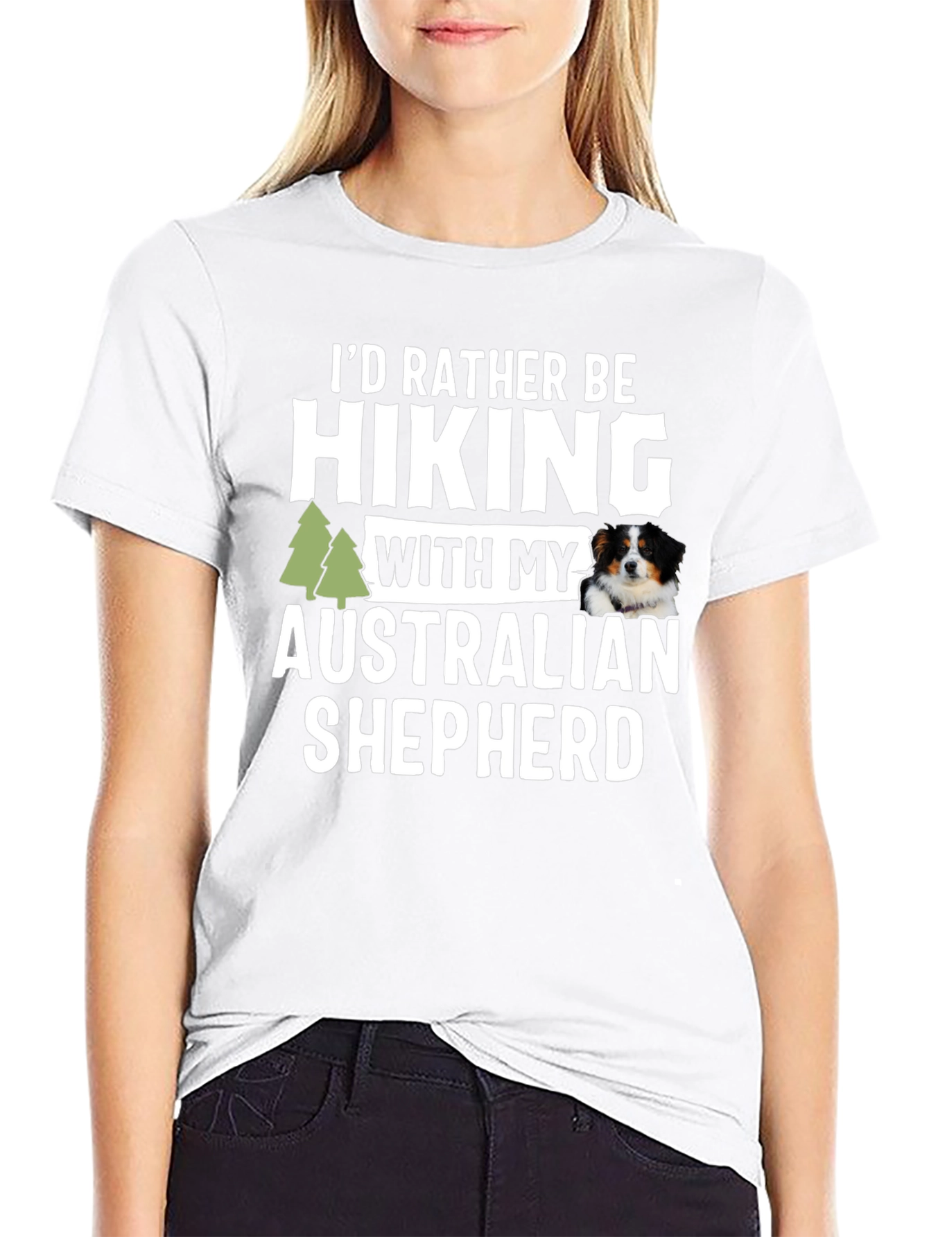 Hiking Australian Shepherd Graphic Tee