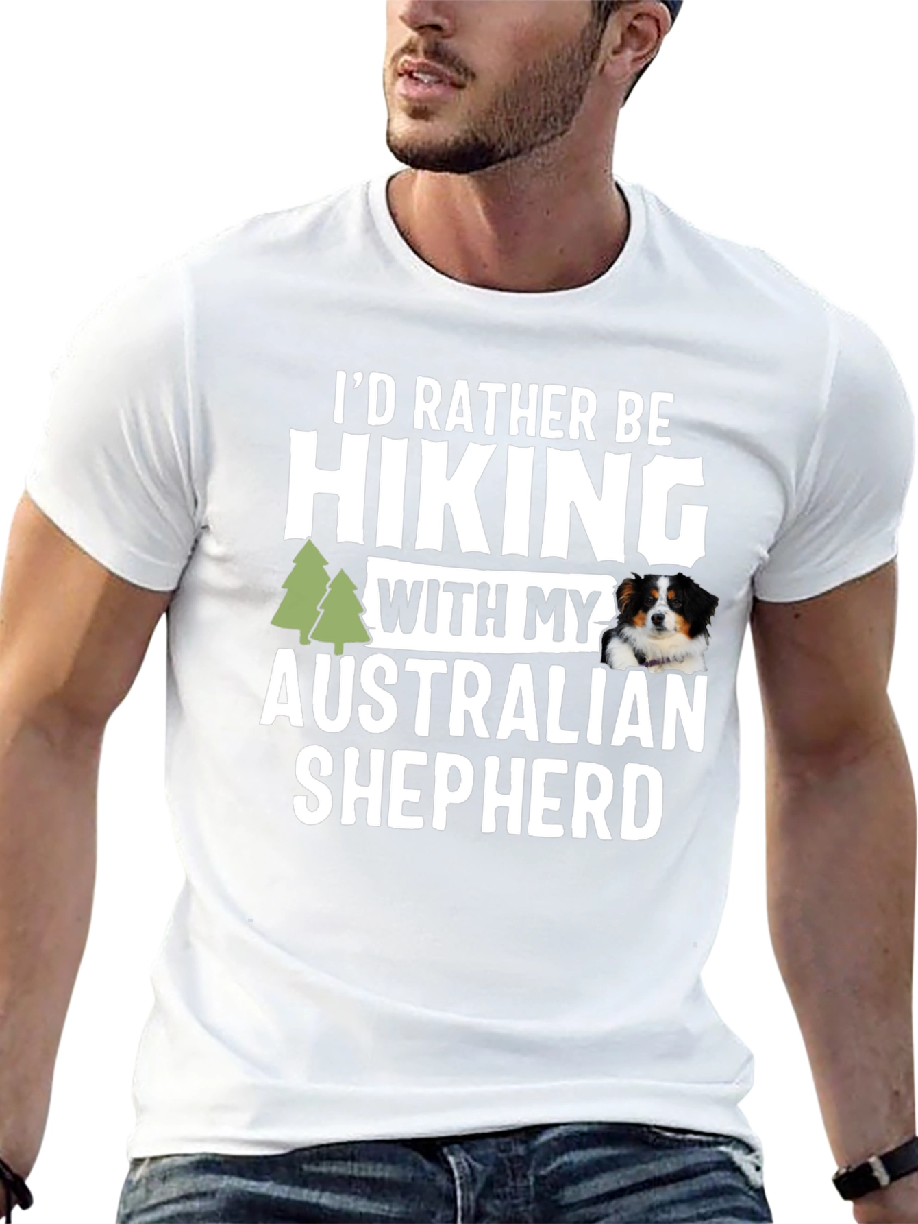 Hiking Australian Shepherd Graphic Tee