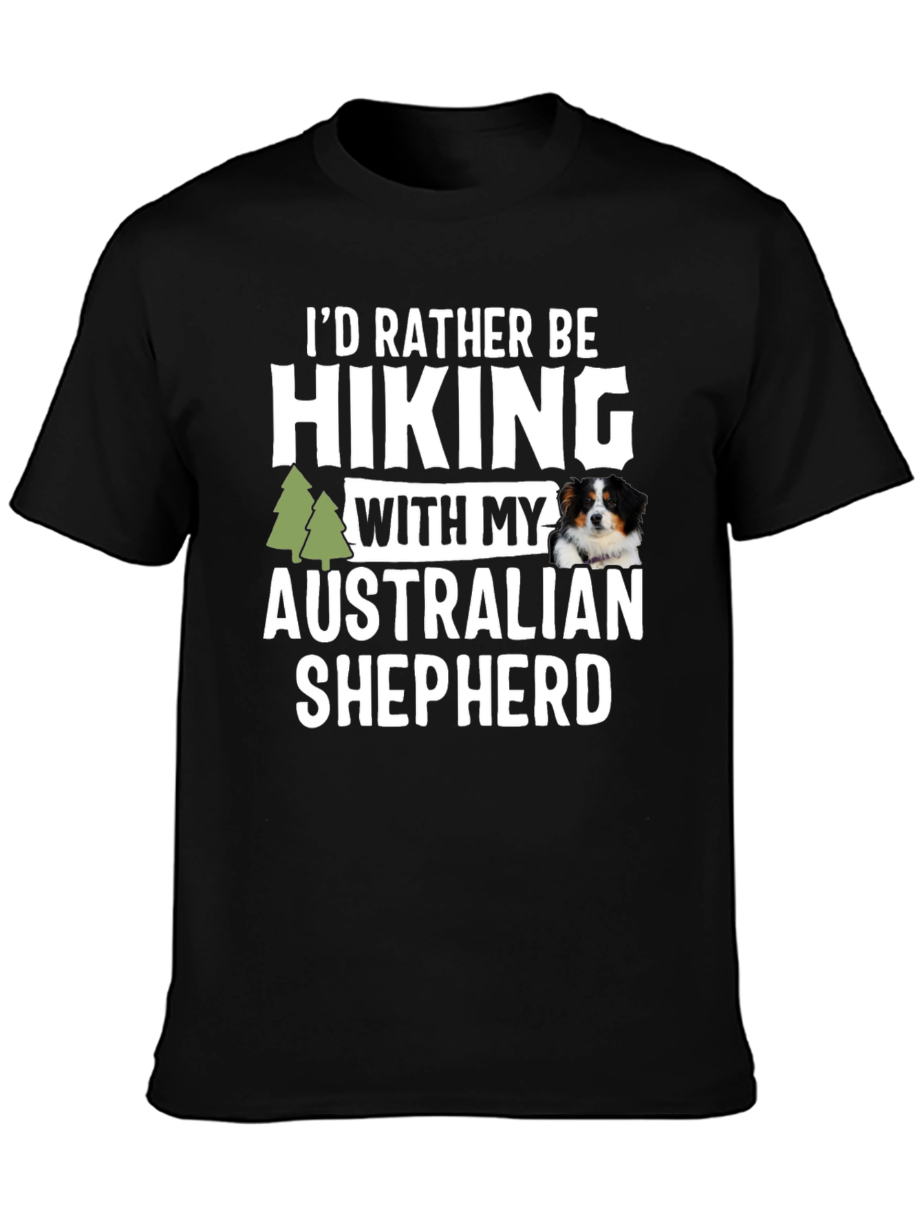 Hiking Australian Shepherd Graphic Tee