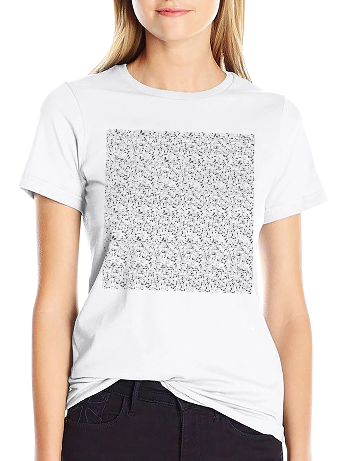 Modern Graphic Tee - Abstract Pattern Black T-Shirt