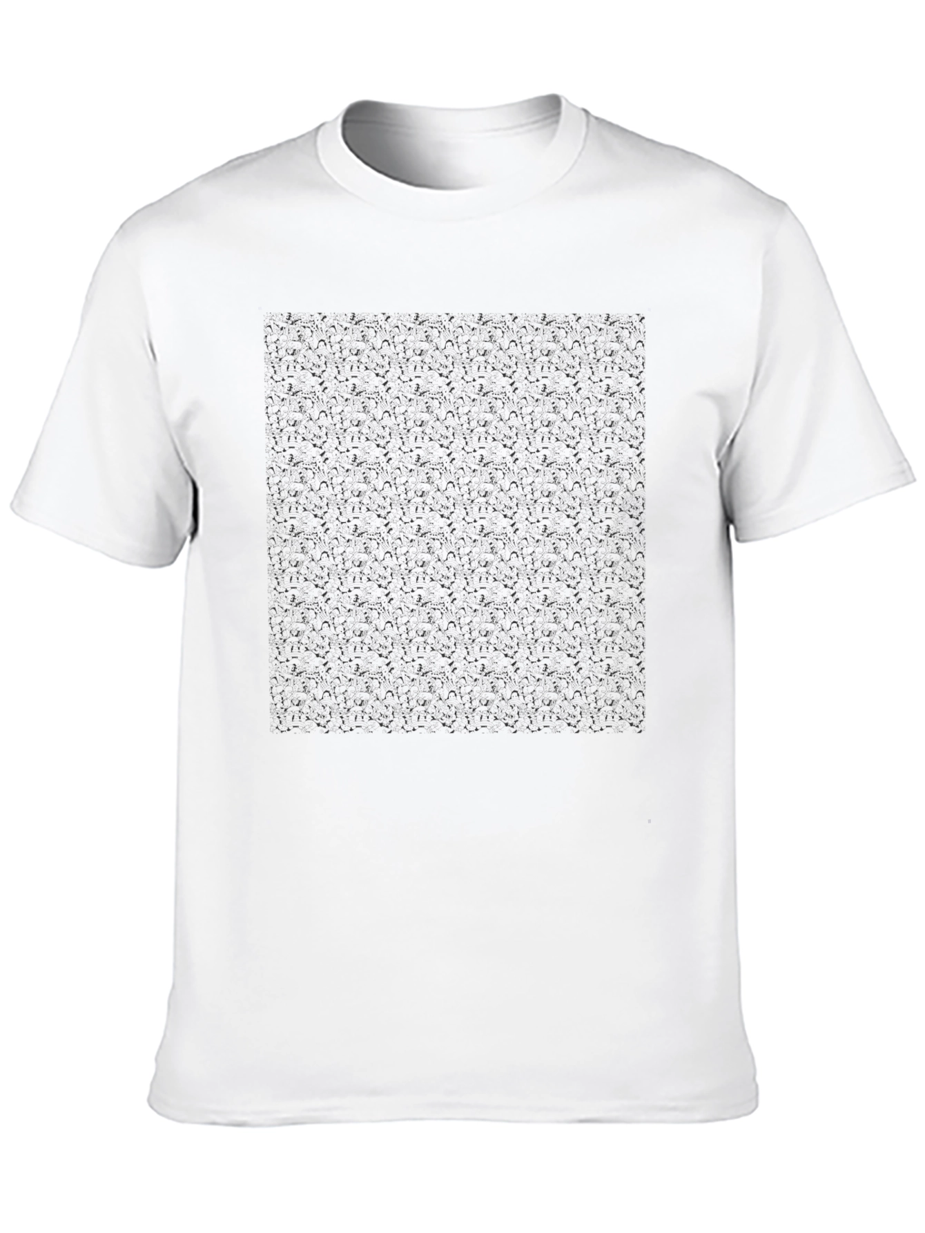 Modern Graphic Tee - Abstract Pattern Black T-Shirt