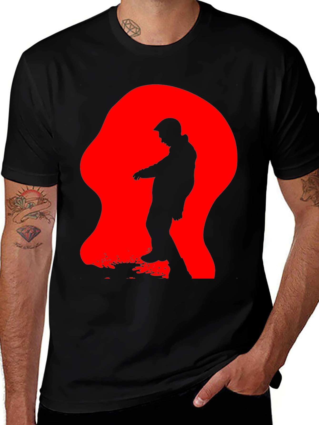 Silhouette in Red T-Shirt