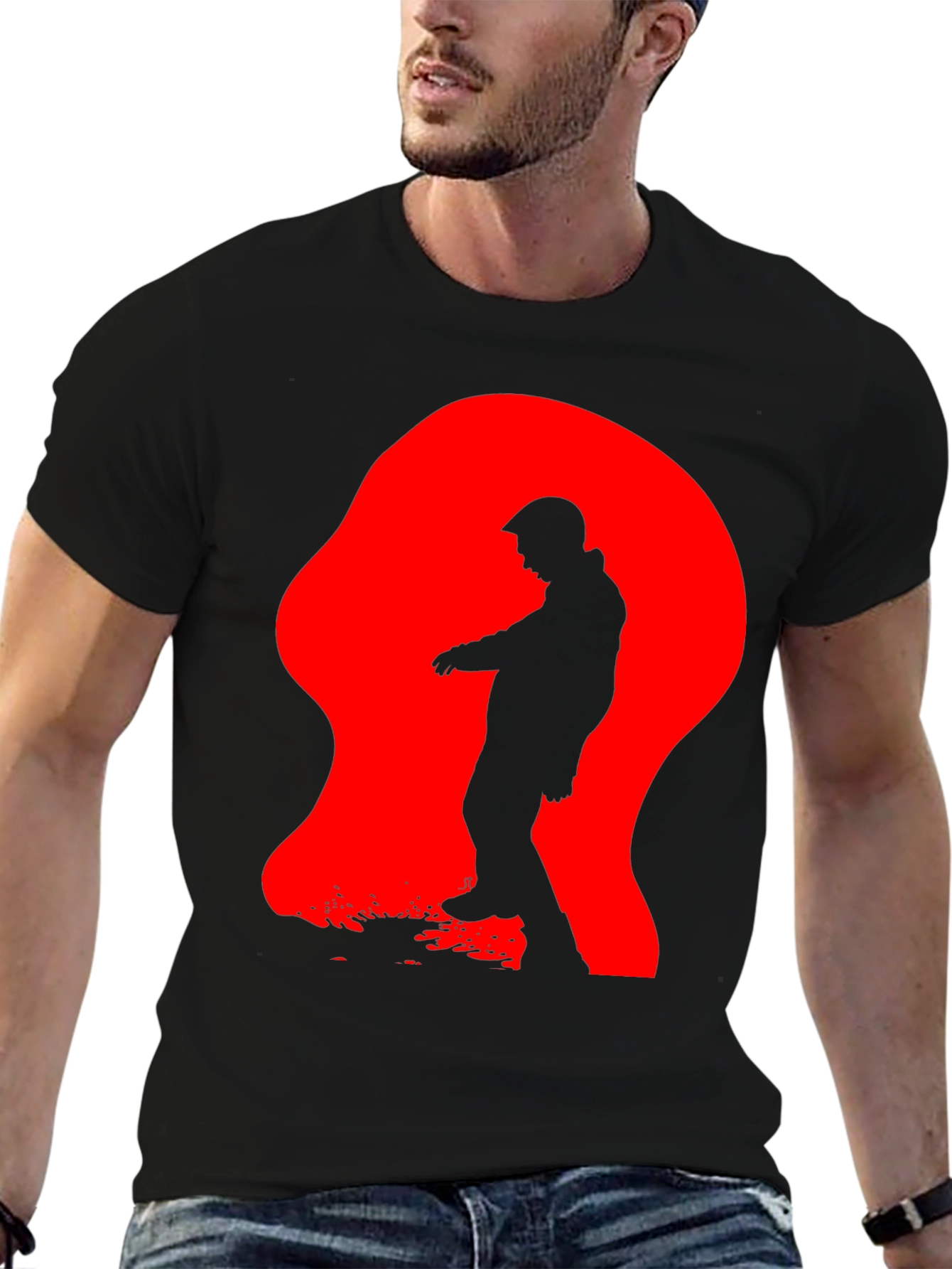Silhouette in Red T-Shirt