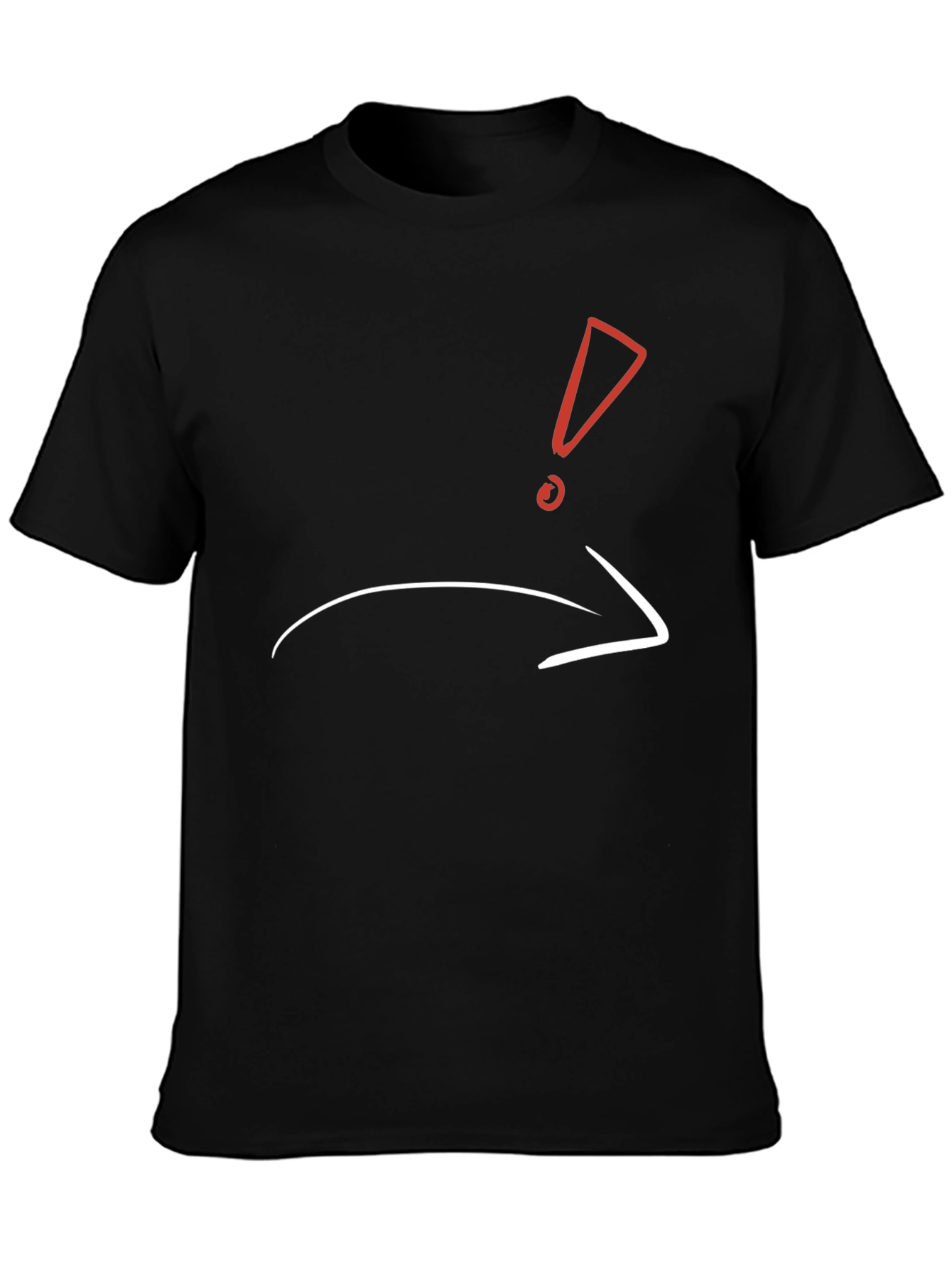Funny Graphic Tee - Exclamation Arrow Black T-Shirt