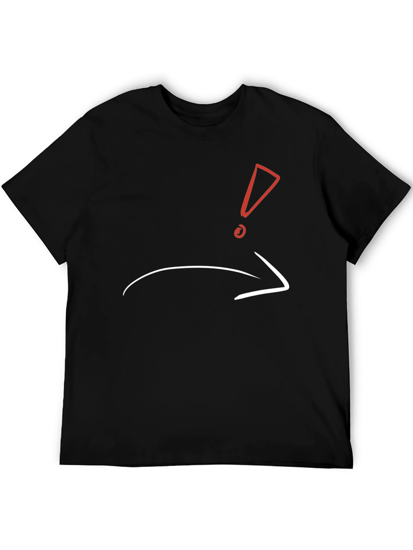 Funny Graphic Tee - Exclamation Arrow Black T-Shirt