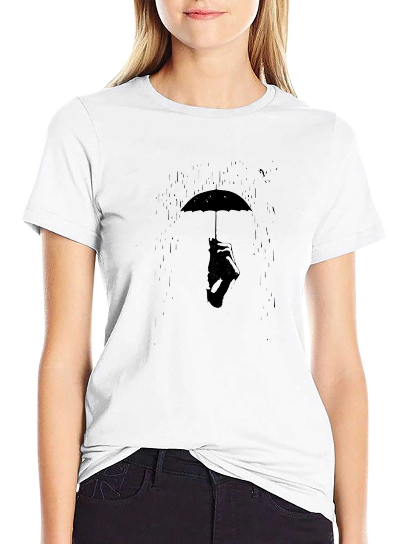 Umbrella Man Graphic Tee - Stylish Black T-Shirt