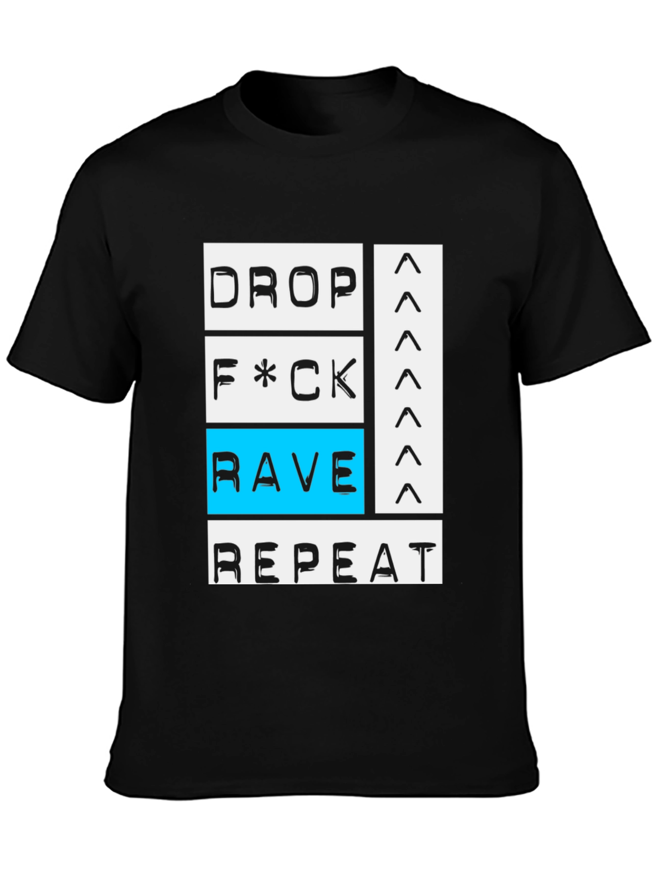 Drop Rave Repeat Black Graphic T-Shirt