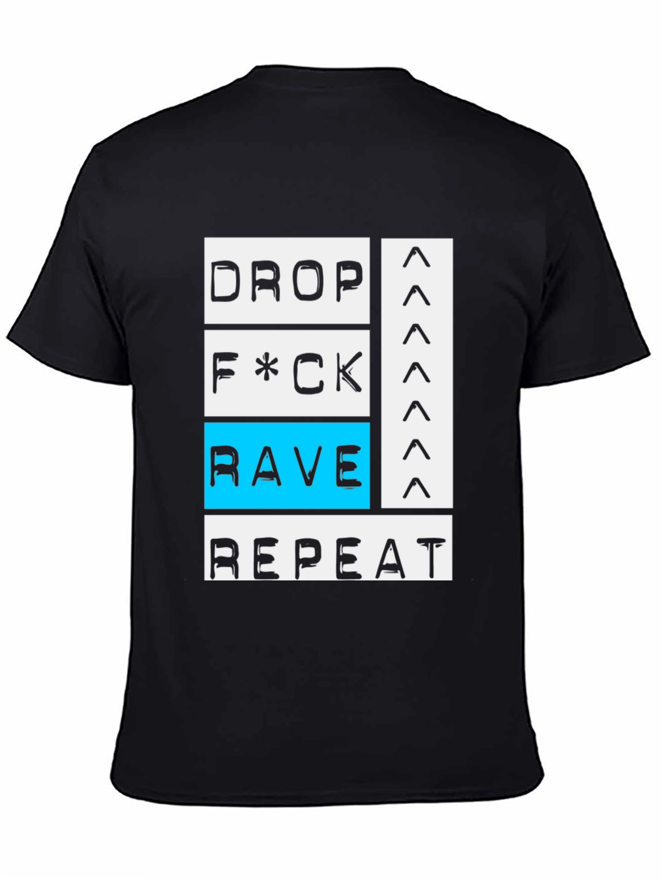 Drop Rave Repeat Black Graphic T-Shirt
