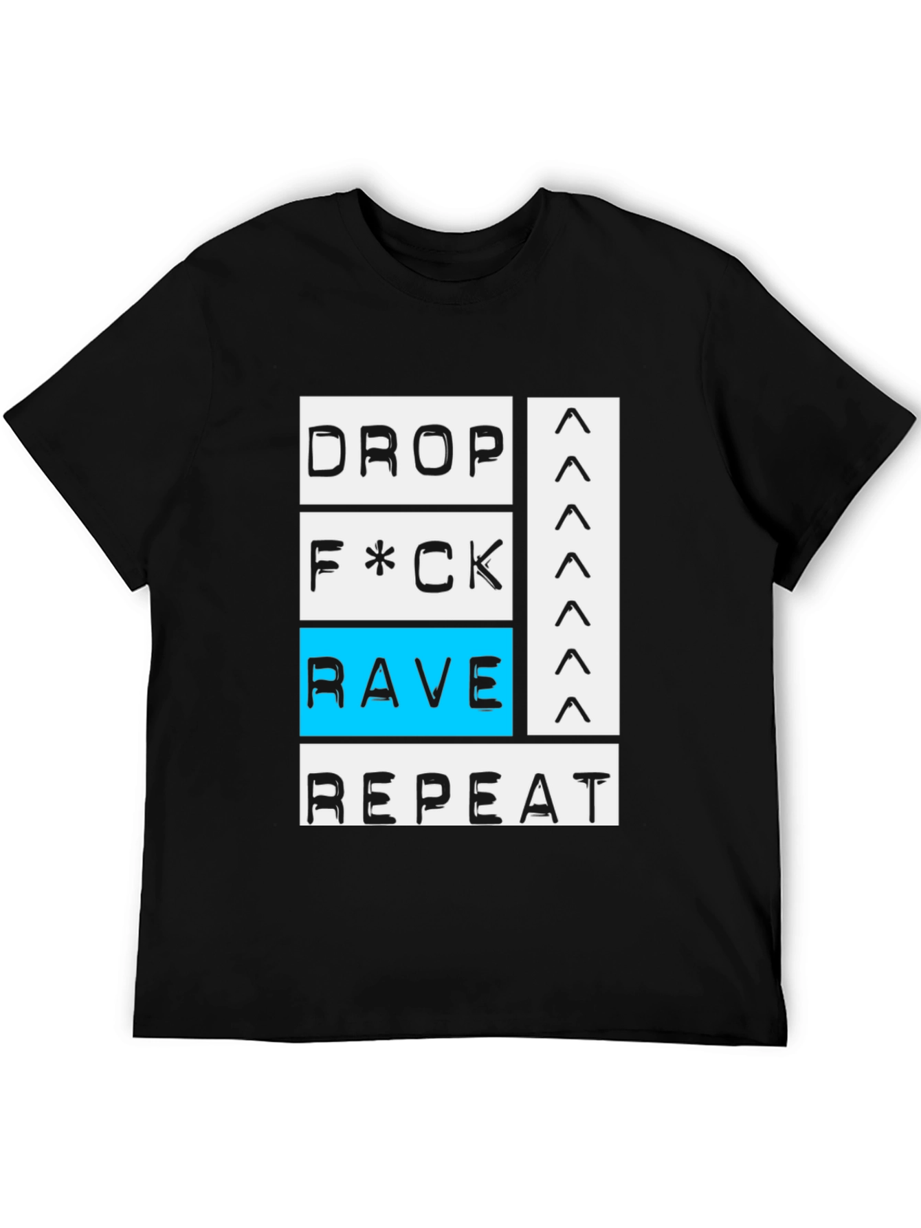 Drop Rave Repeat Black Graphic T-Shirt