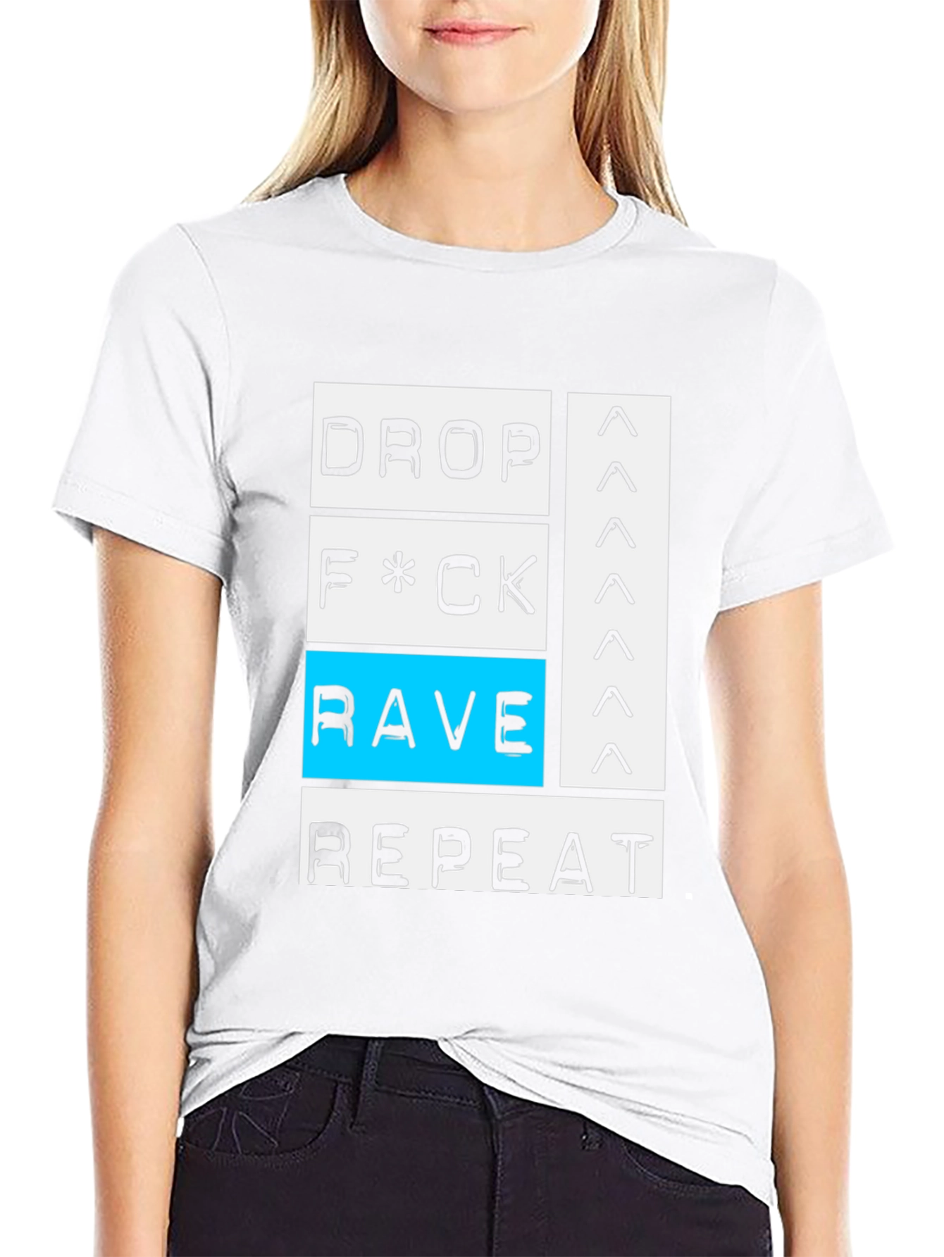 Drop Rave Repeat Black Graphic T-Shirt