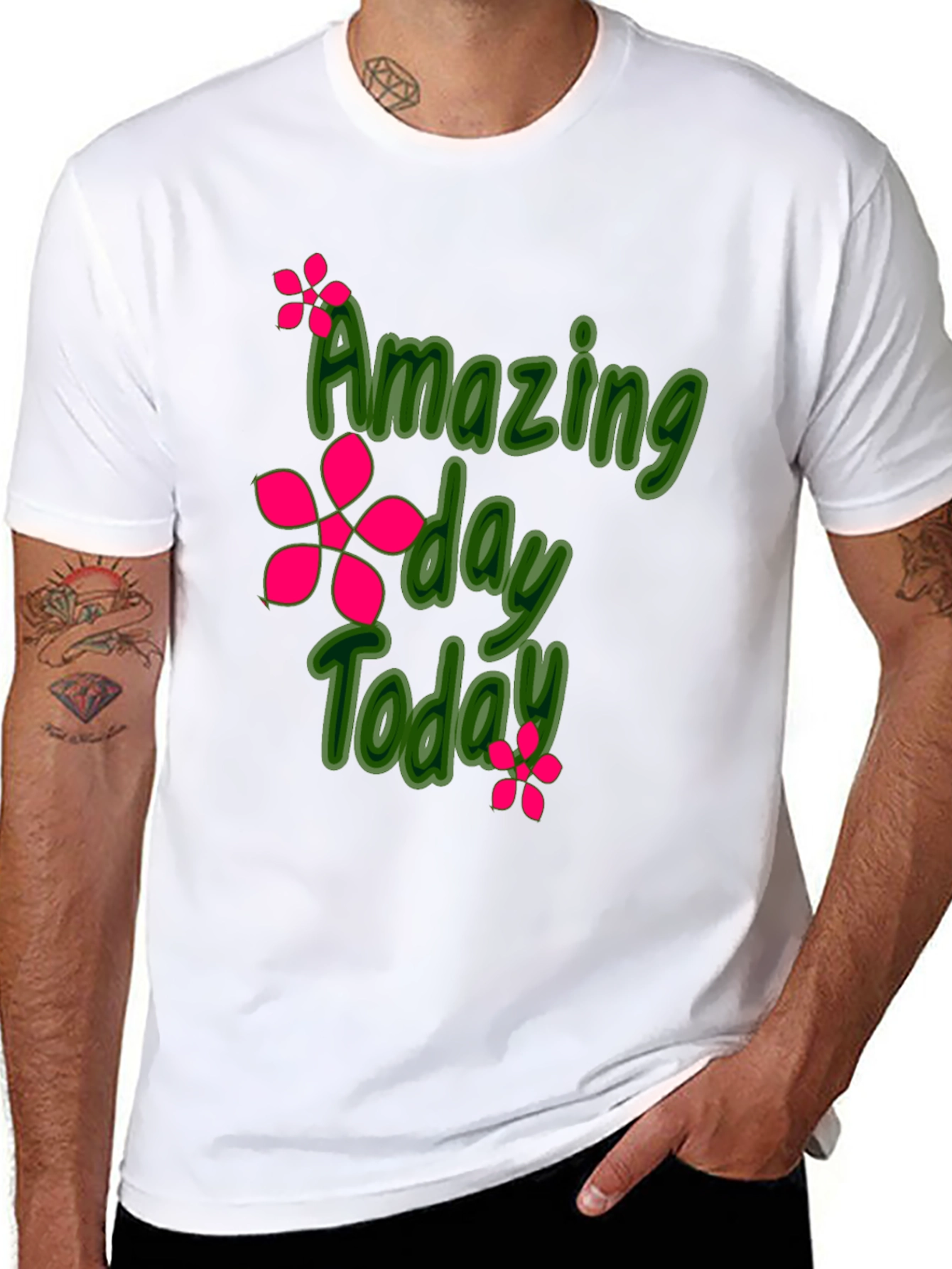 Amazing Day Today Black Graphic Tee Shirt