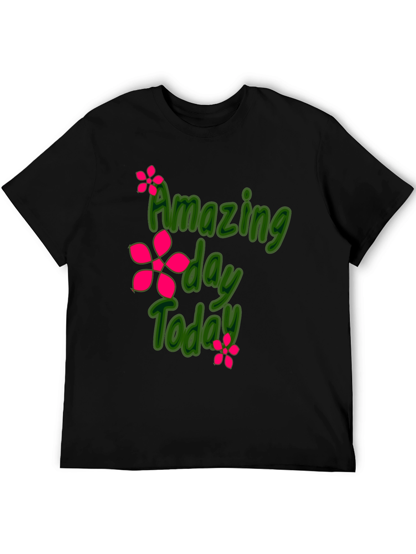 Amazing Day Today Black Graphic Tee Shirt