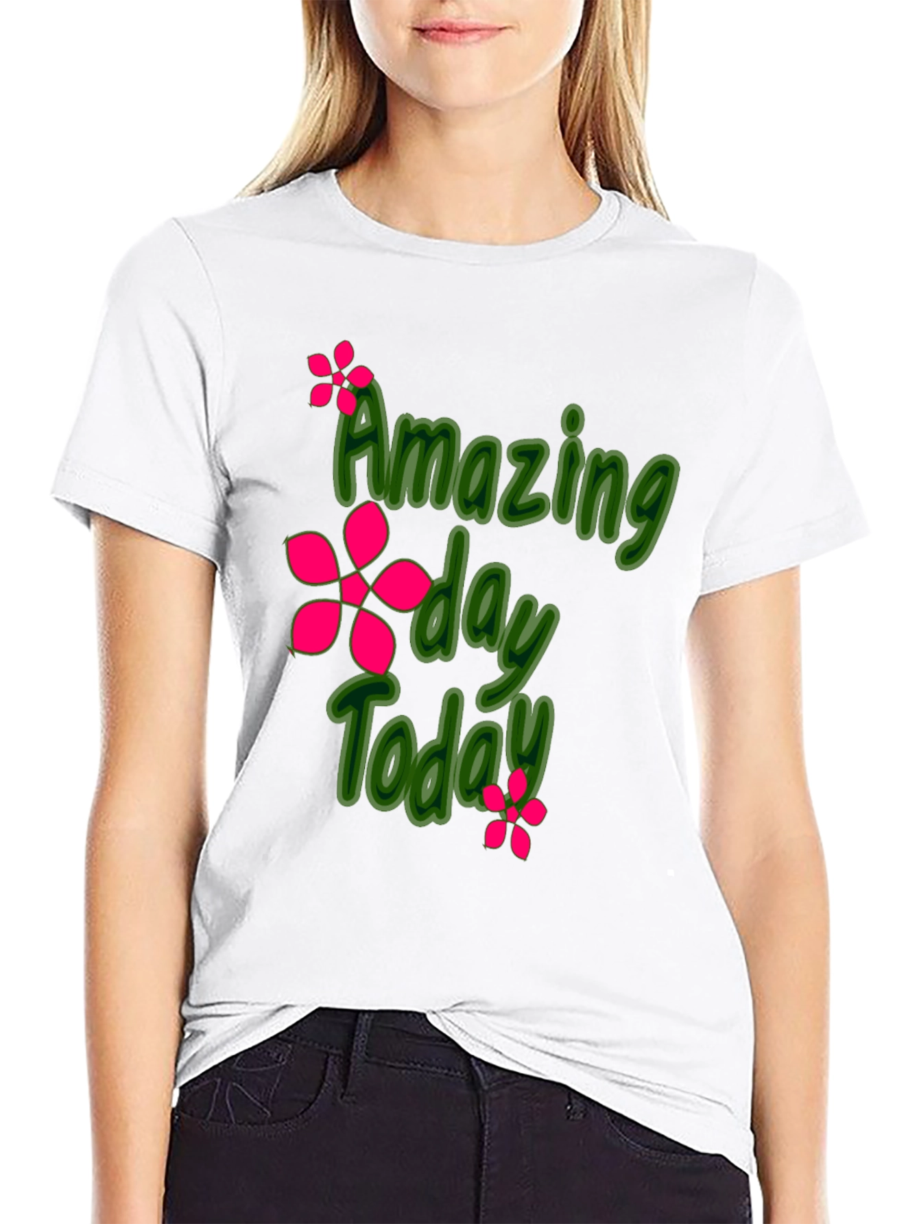 Amazing Day Today Black Graphic Tee Shirt
