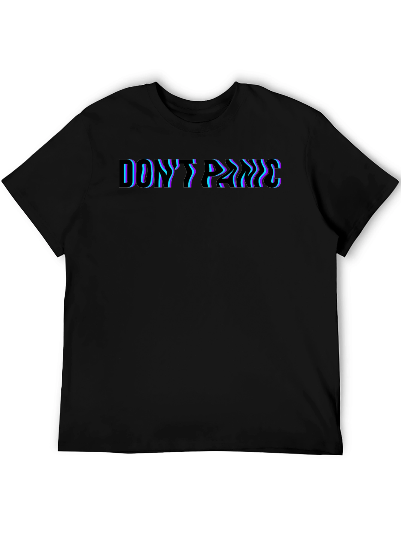 Dont Panic Glitch Tee - Premium Black T-Shirt