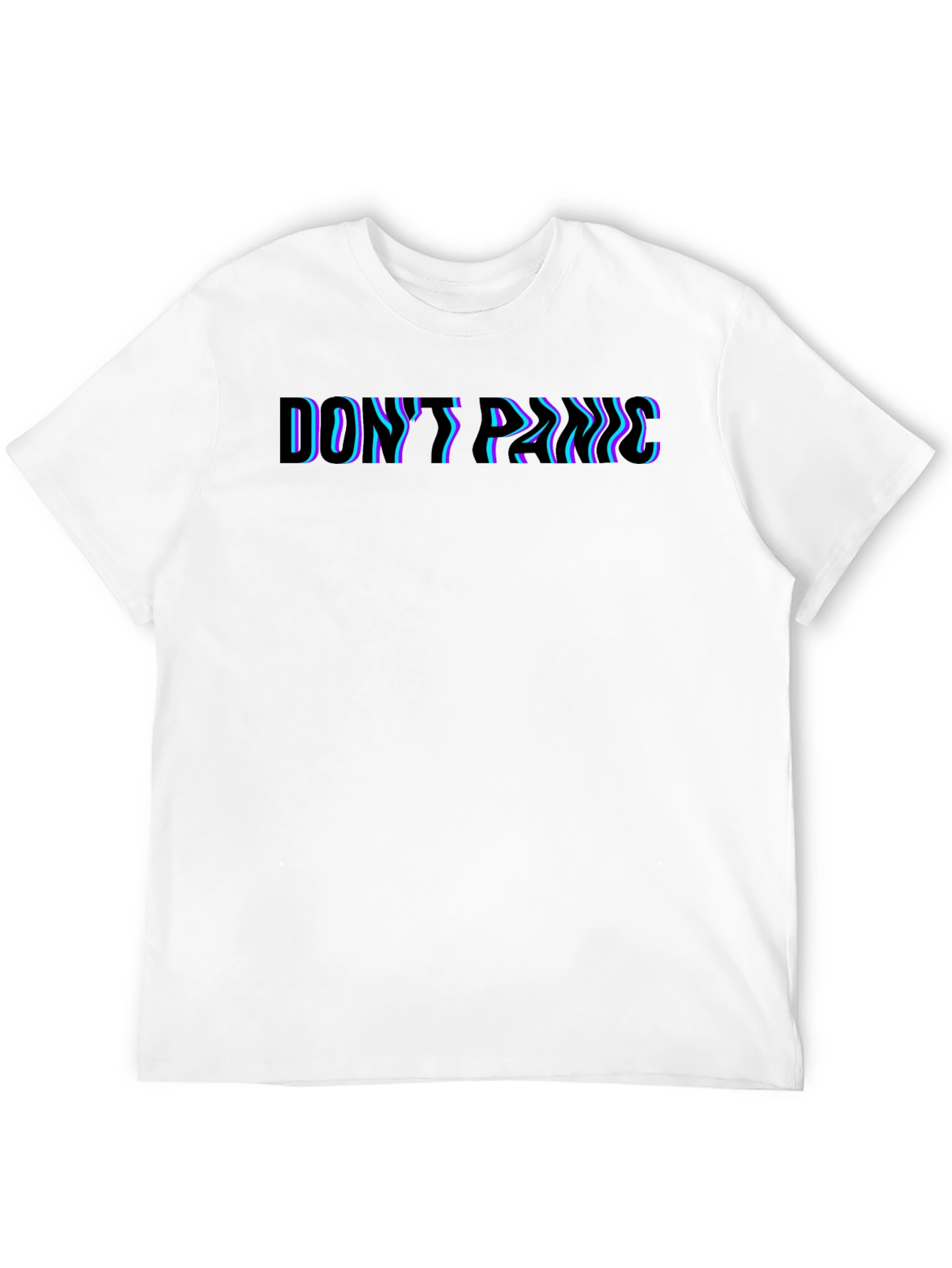 Dont Panic Glitch Tee - Premium Black T-Shirt