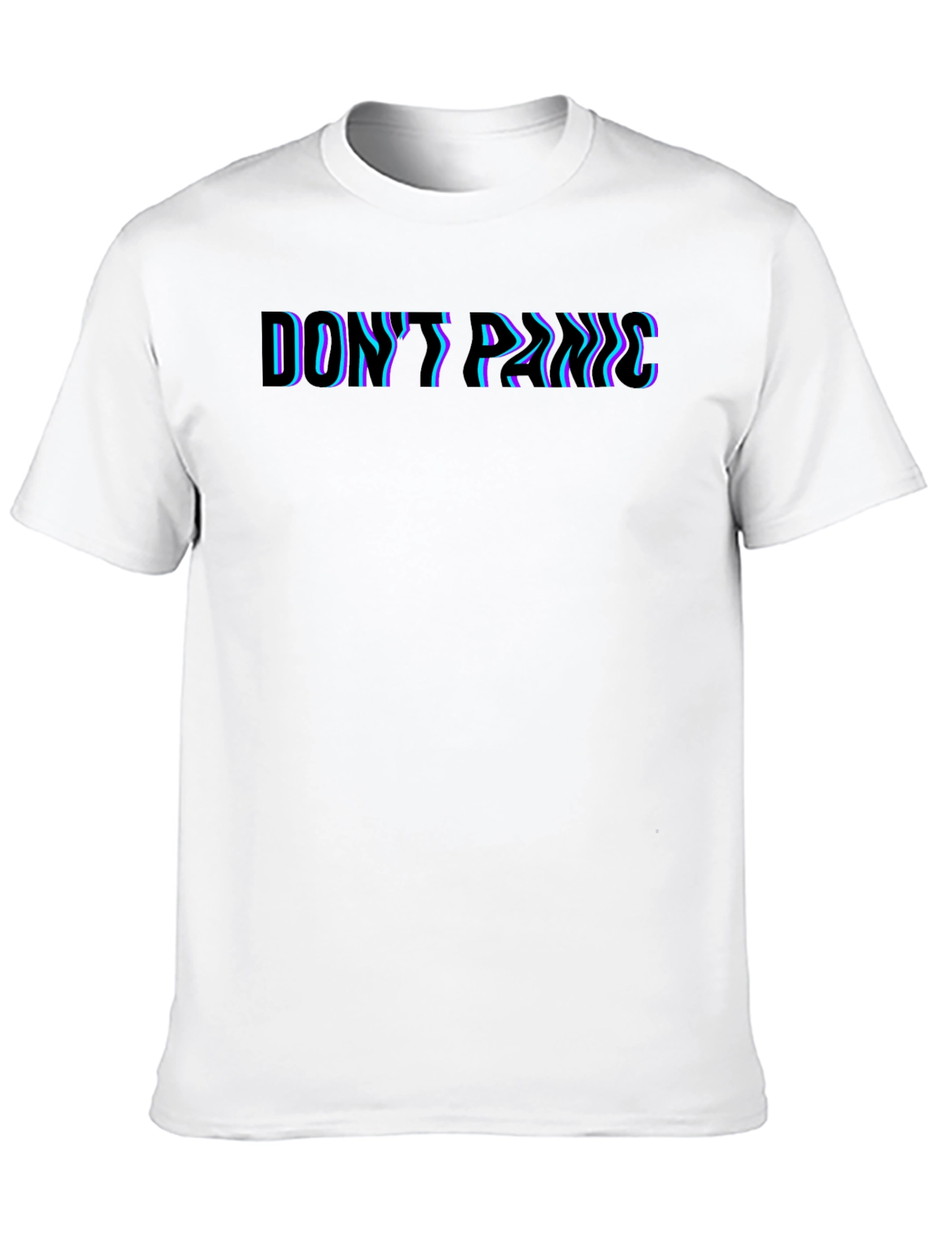 Dont Panic Glitch Tee - Premium Black T-Shirt