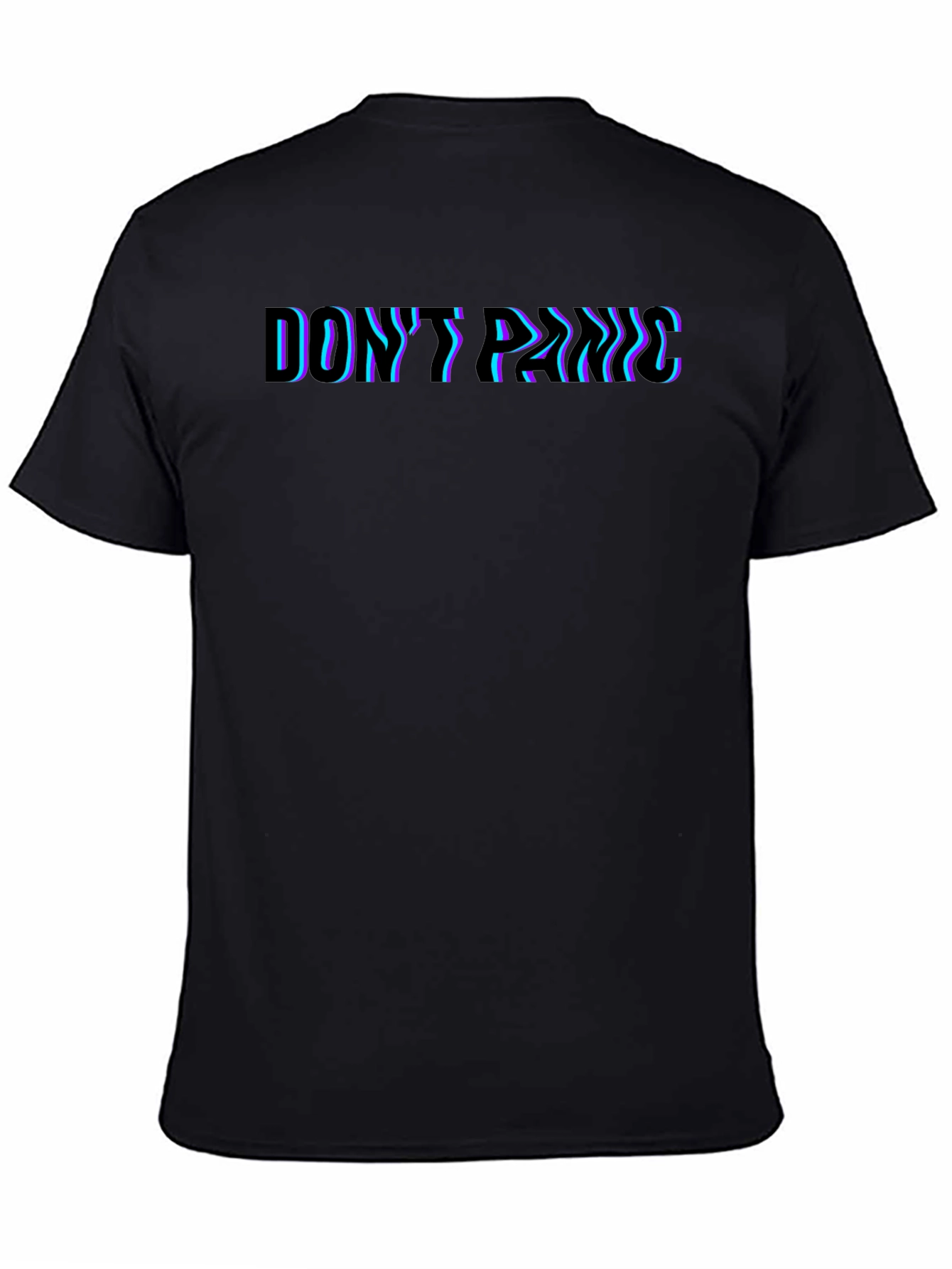 Dont Panic Glitch Tee - Premium Black T-Shirt