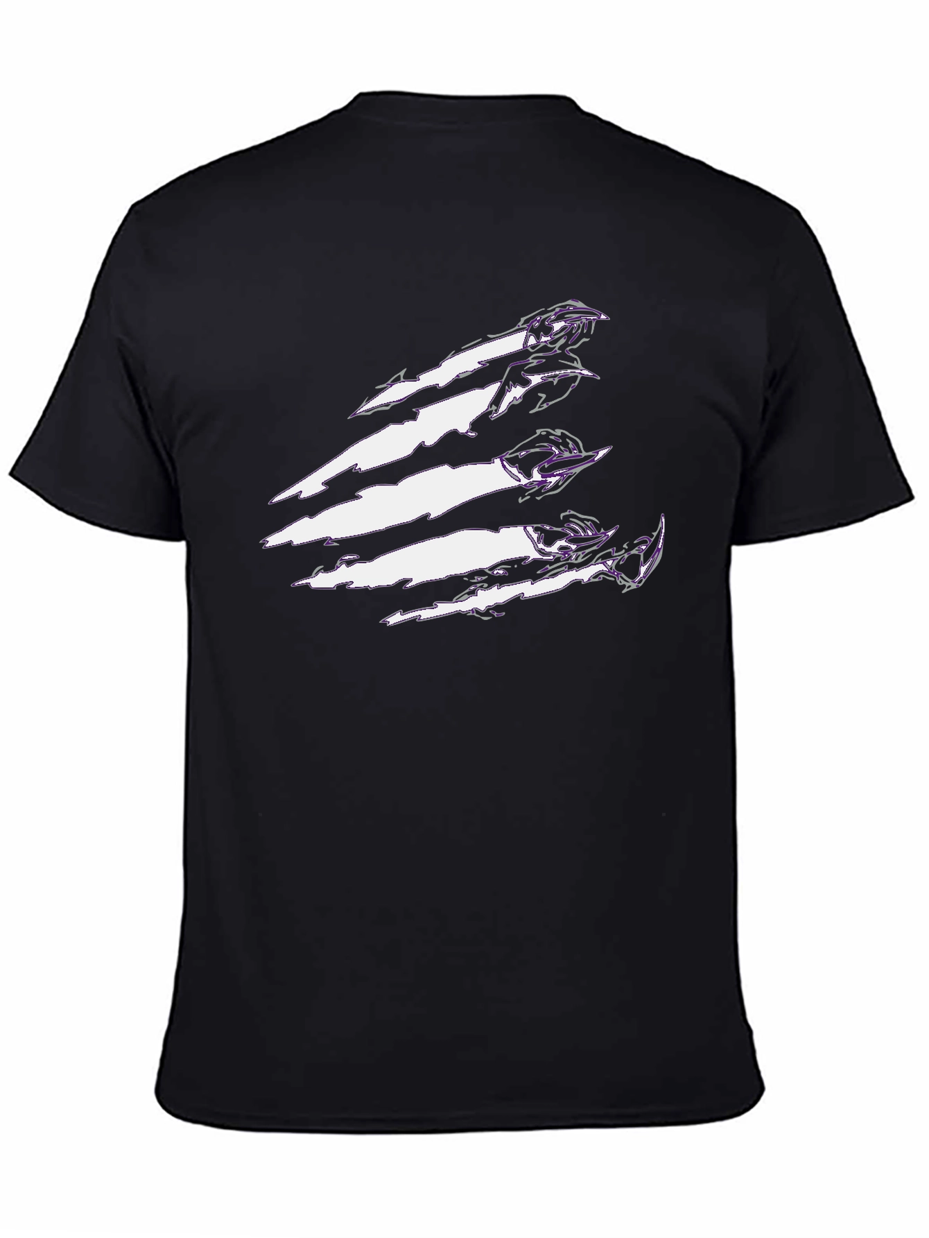 Black Graphic Tee with Claw Scratch Design