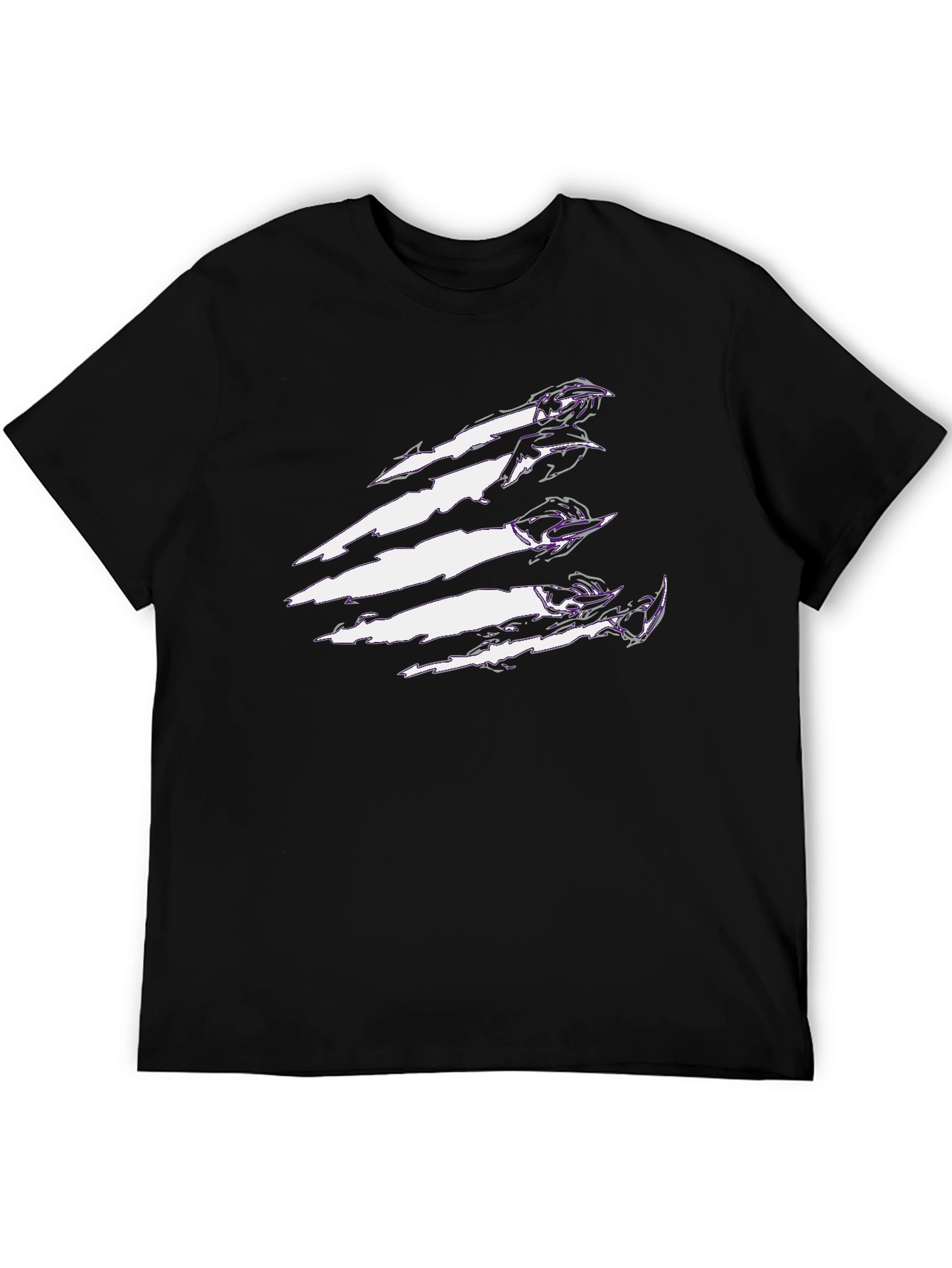 Black Graphic Tee with Claw Scratch Design