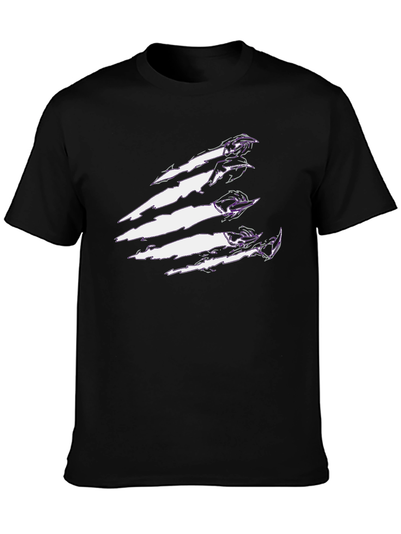 Black Graphic Tee with Claw Scratch Design