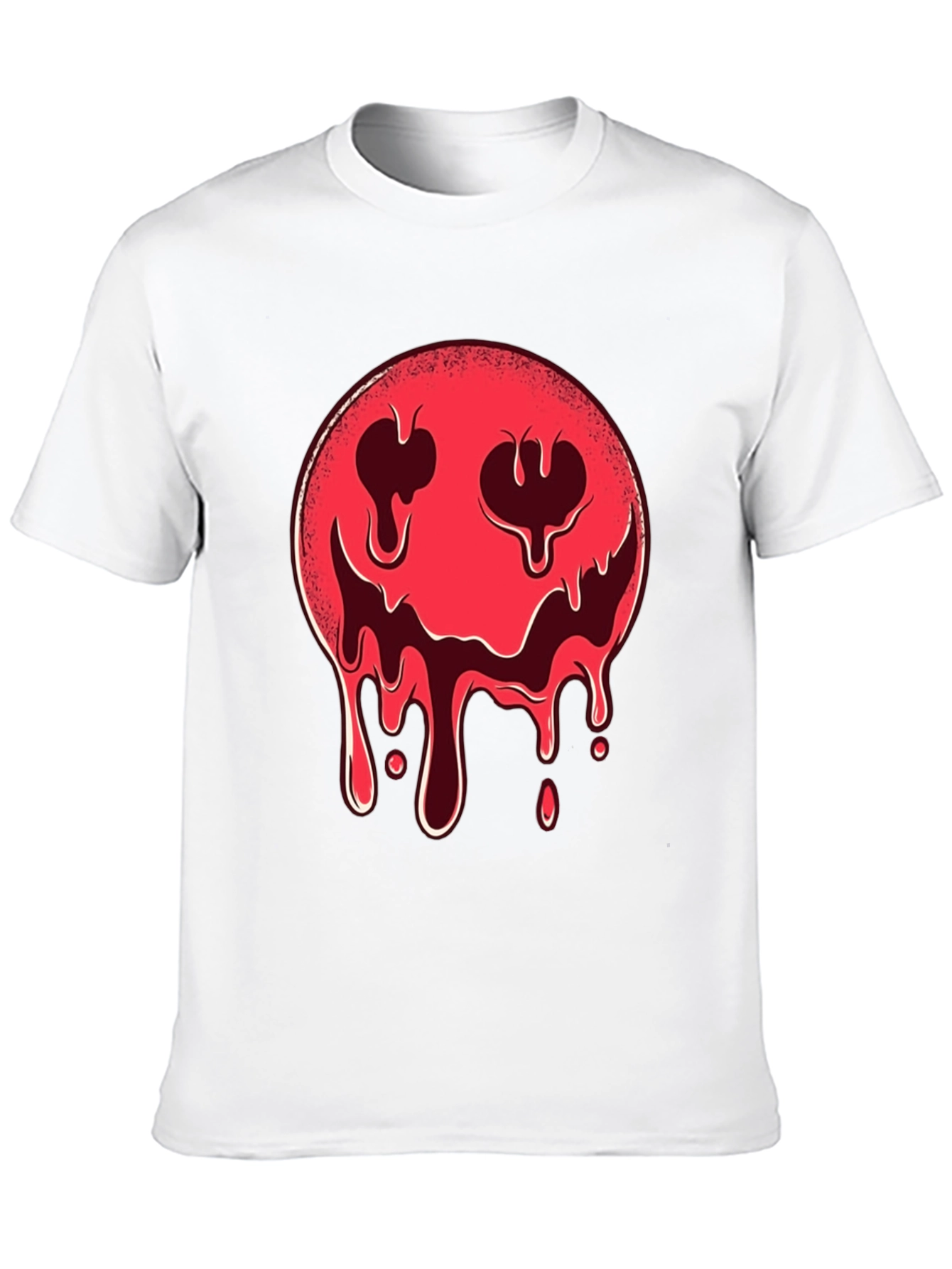 Melting Smiley Face Graphic Tee - Edgy Style