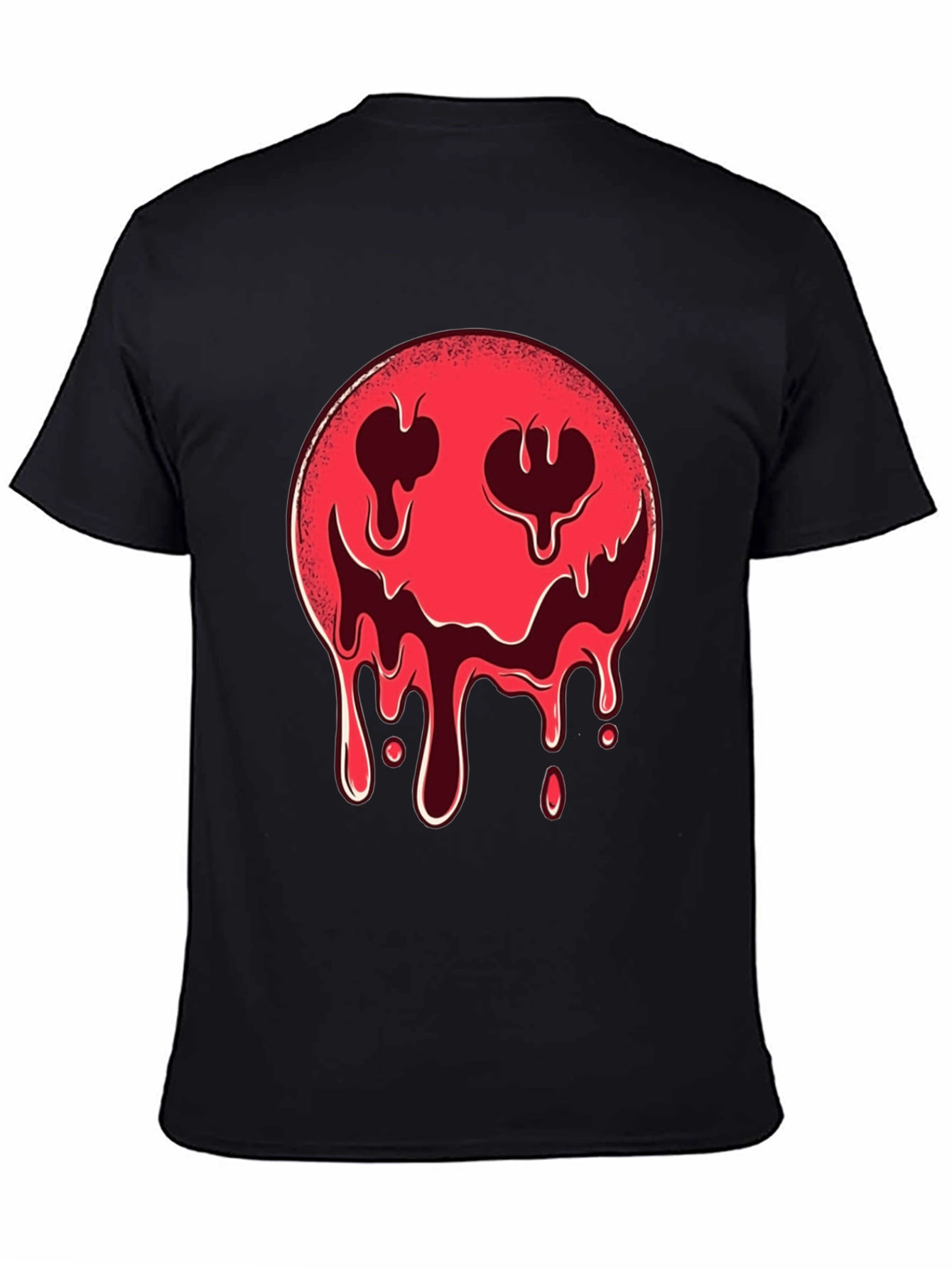 Melting Smiley Face Graphic Tee - Edgy Style