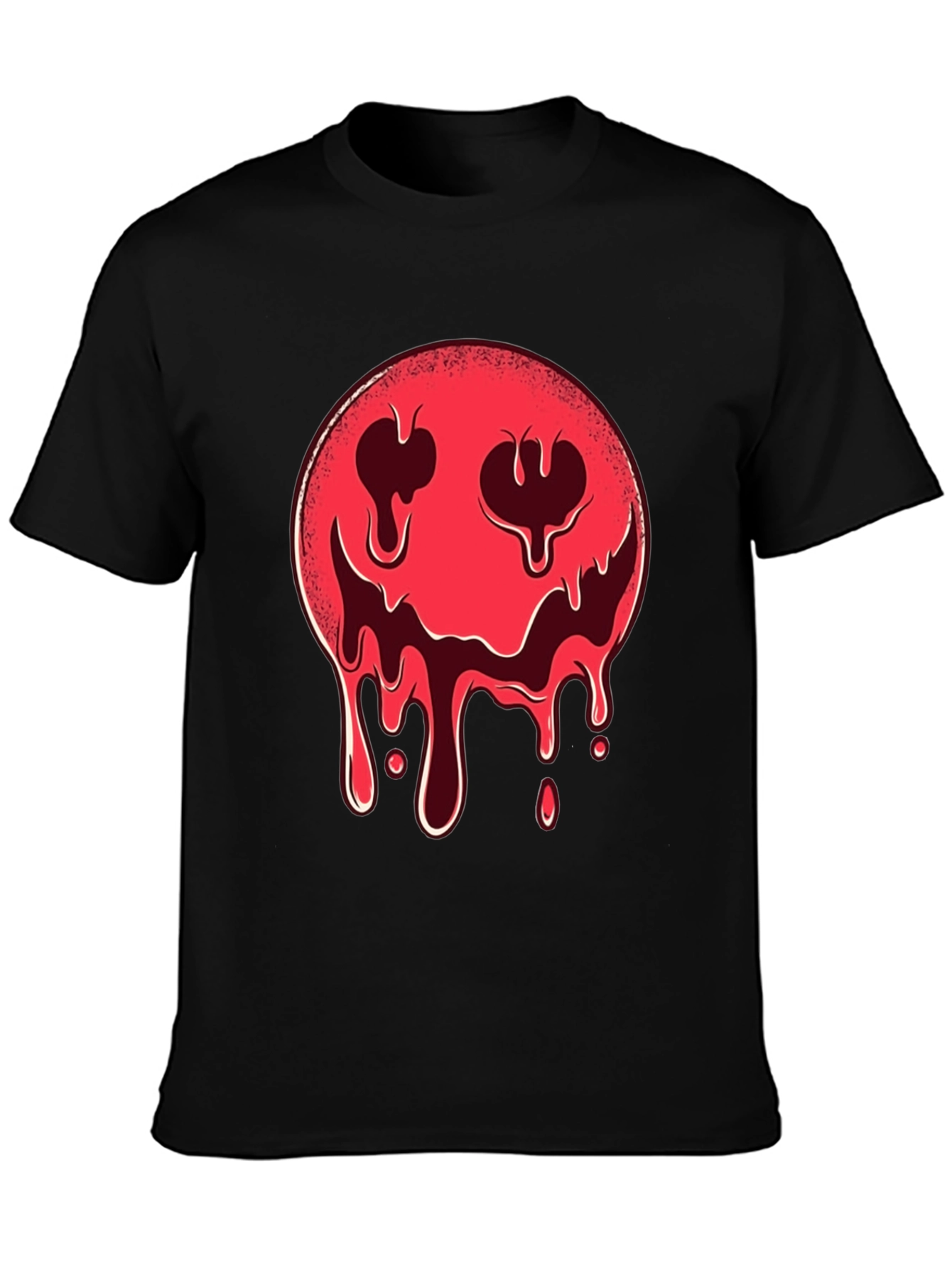 Melting Smiley Face Graphic Tee - Edgy Style