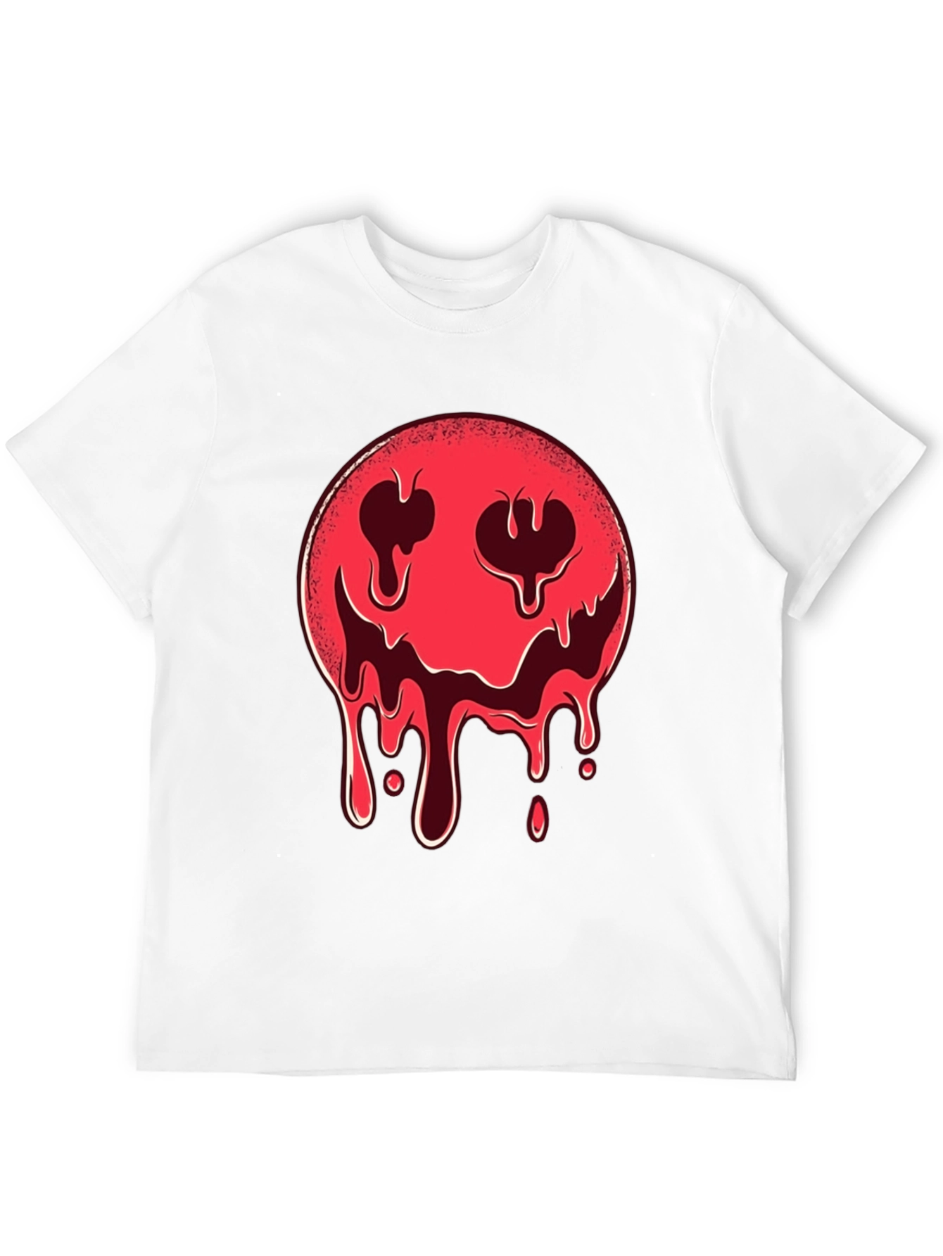 Melting Smiley Face Graphic Tee - Edgy Style