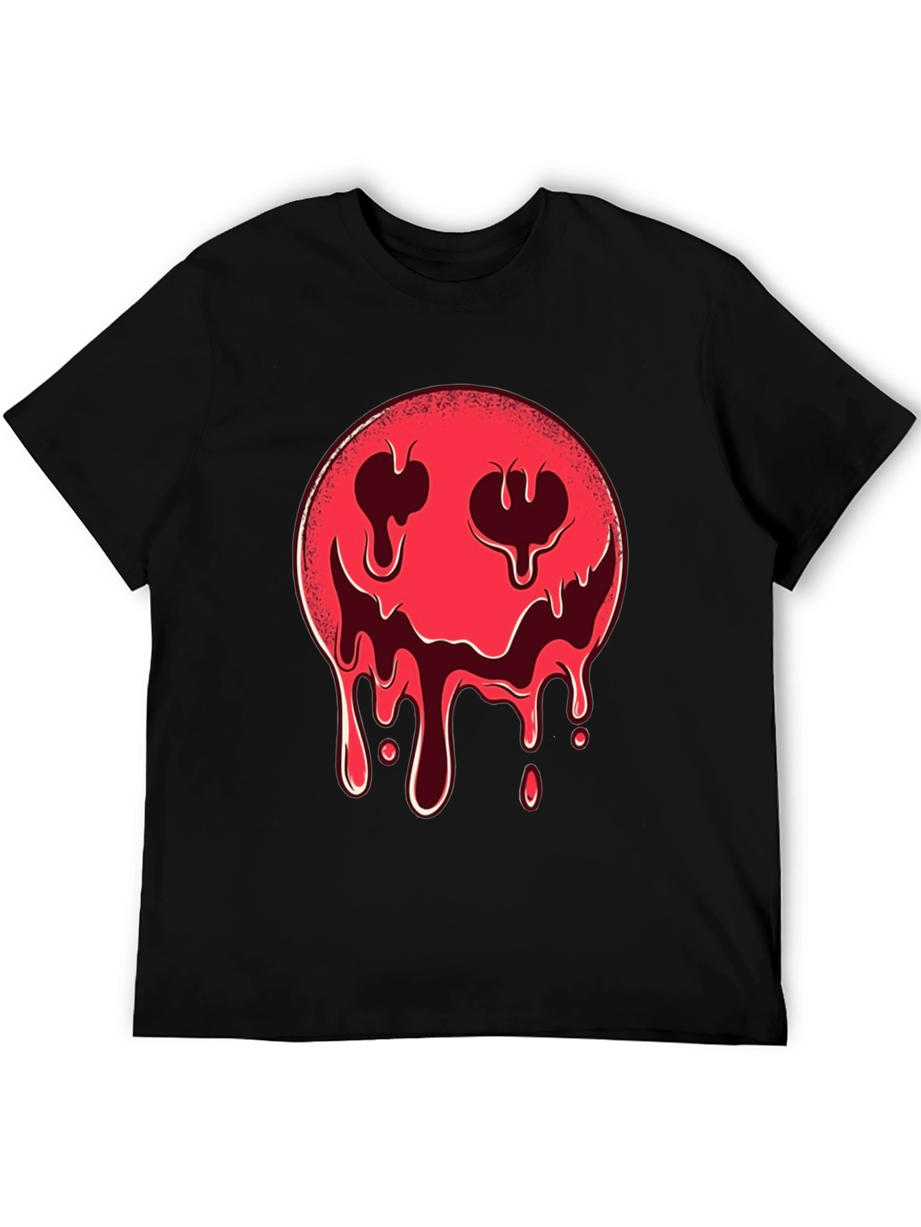 Melting Smiley Face Graphic Tee - Edgy Style