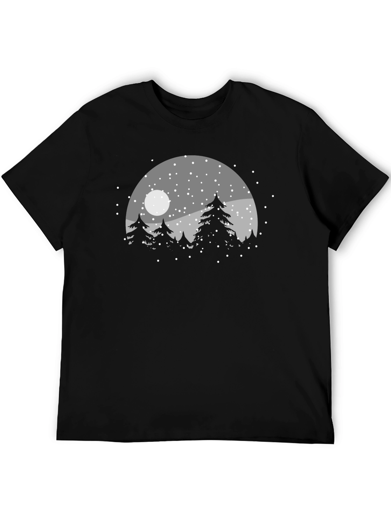 Winter Forest Graphic Tee - Black Unisex T-Shirt