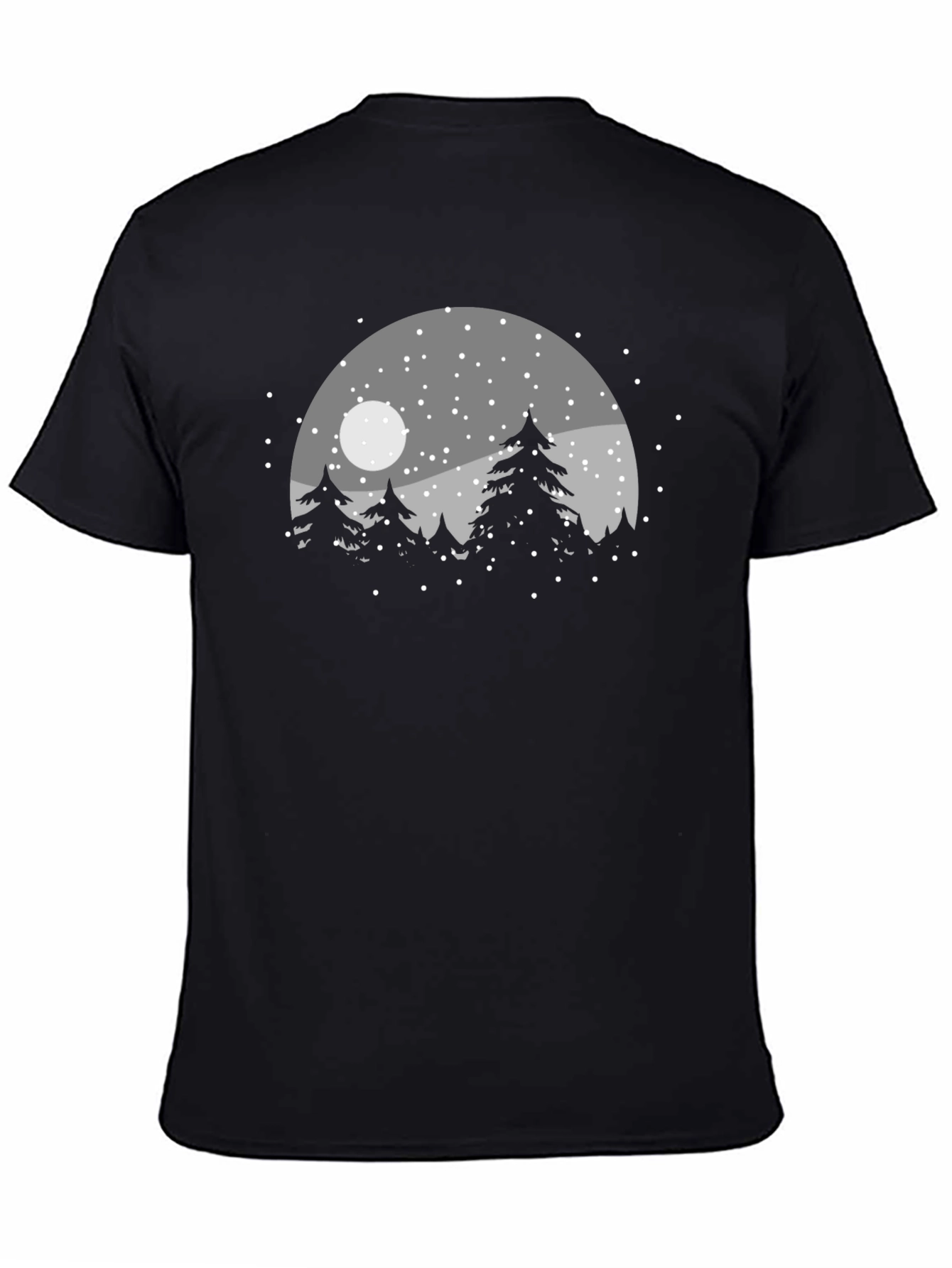 Winter Forest Graphic Tee - Black Unisex T-Shirt