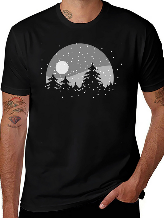 Winter Forest Graphic Tee - Black Unisex T-Shirt
