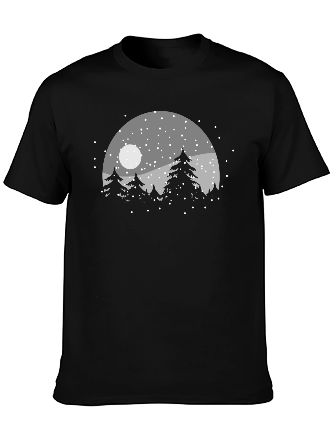 Winter Forest Graphic Tee - Black Unisex T-Shirt