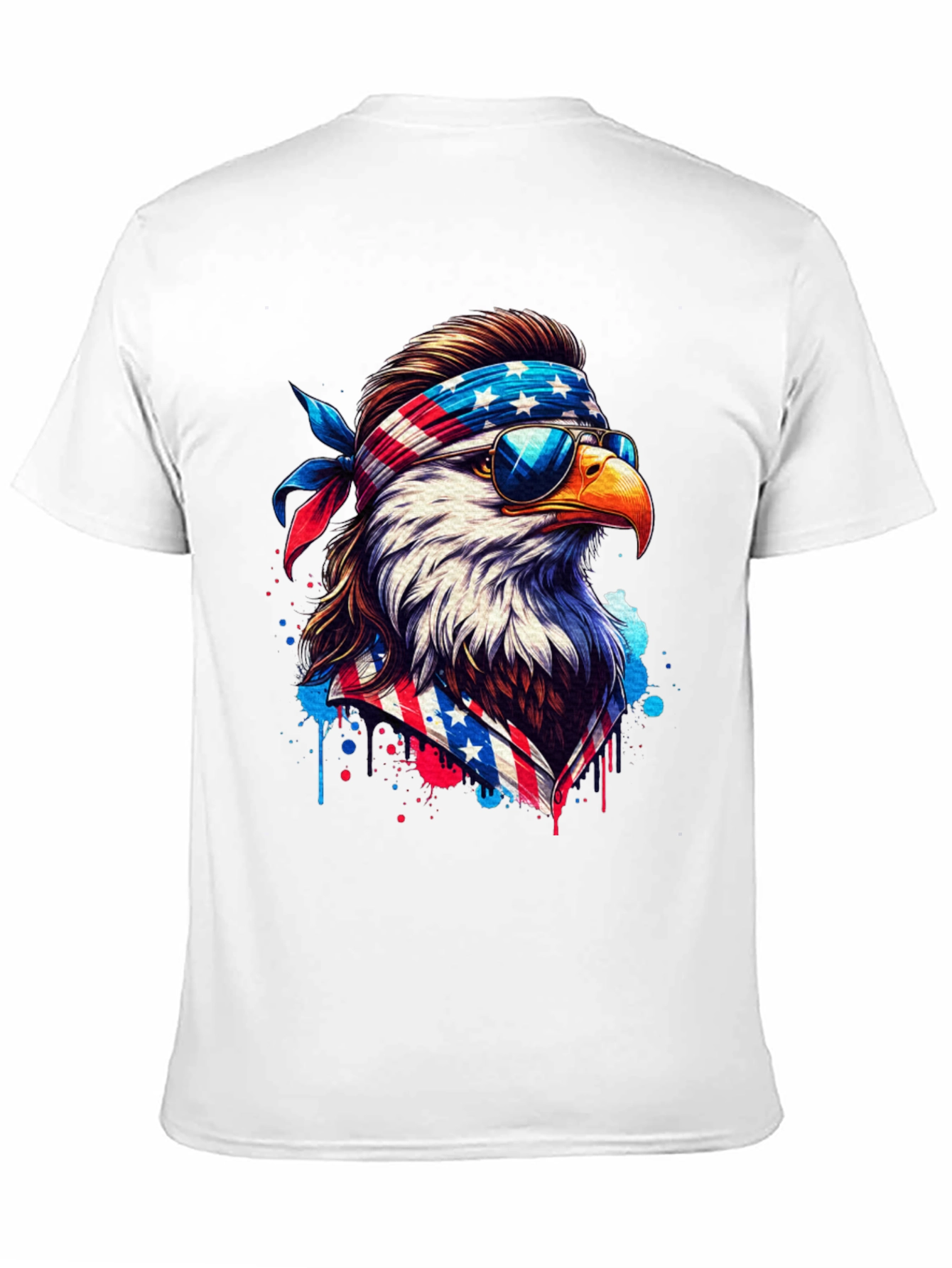 Patriotic Eagle T-Shirt - American Flag Design