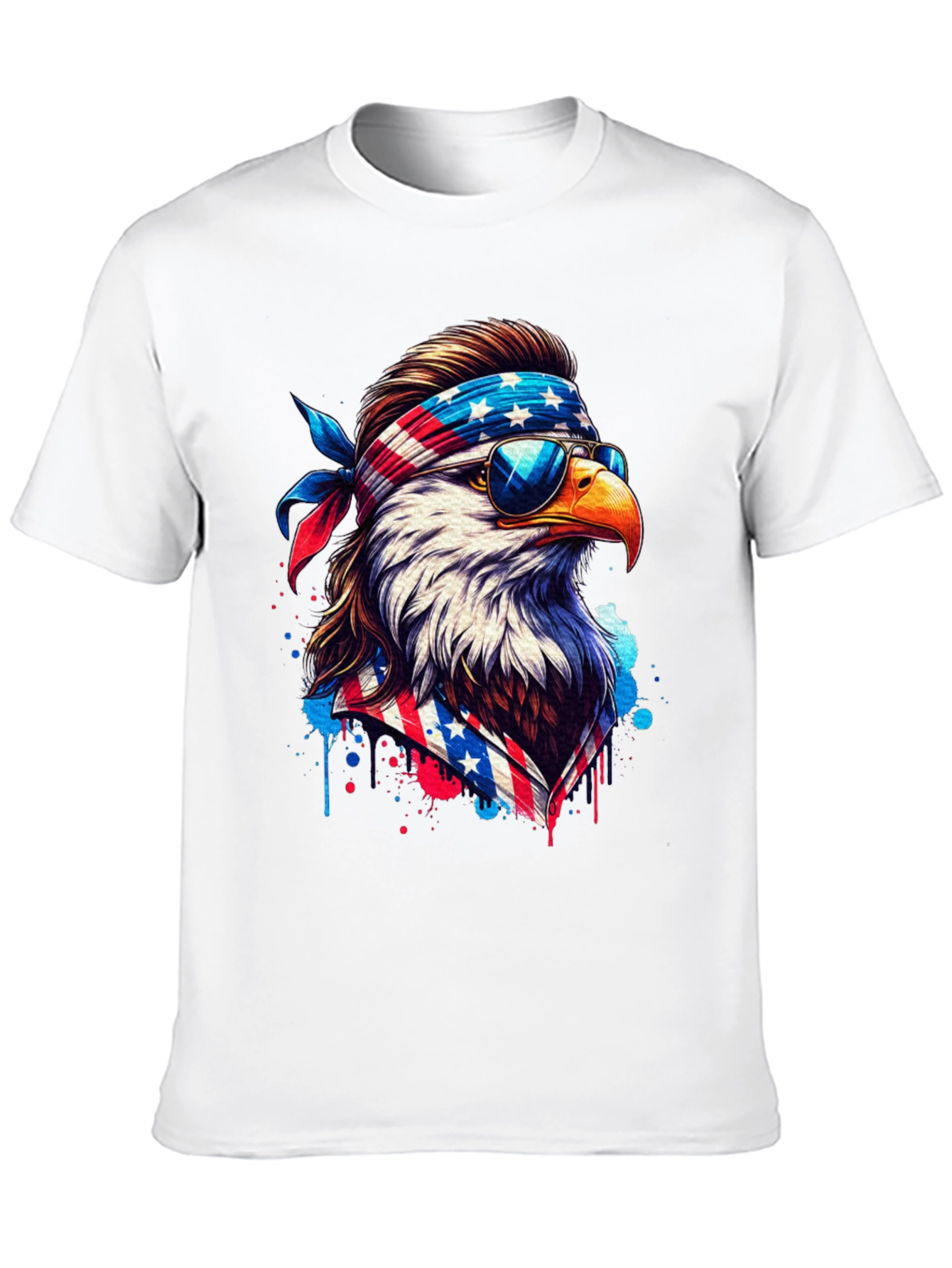 Patriotic Eagle T-Shirt - American Flag Design